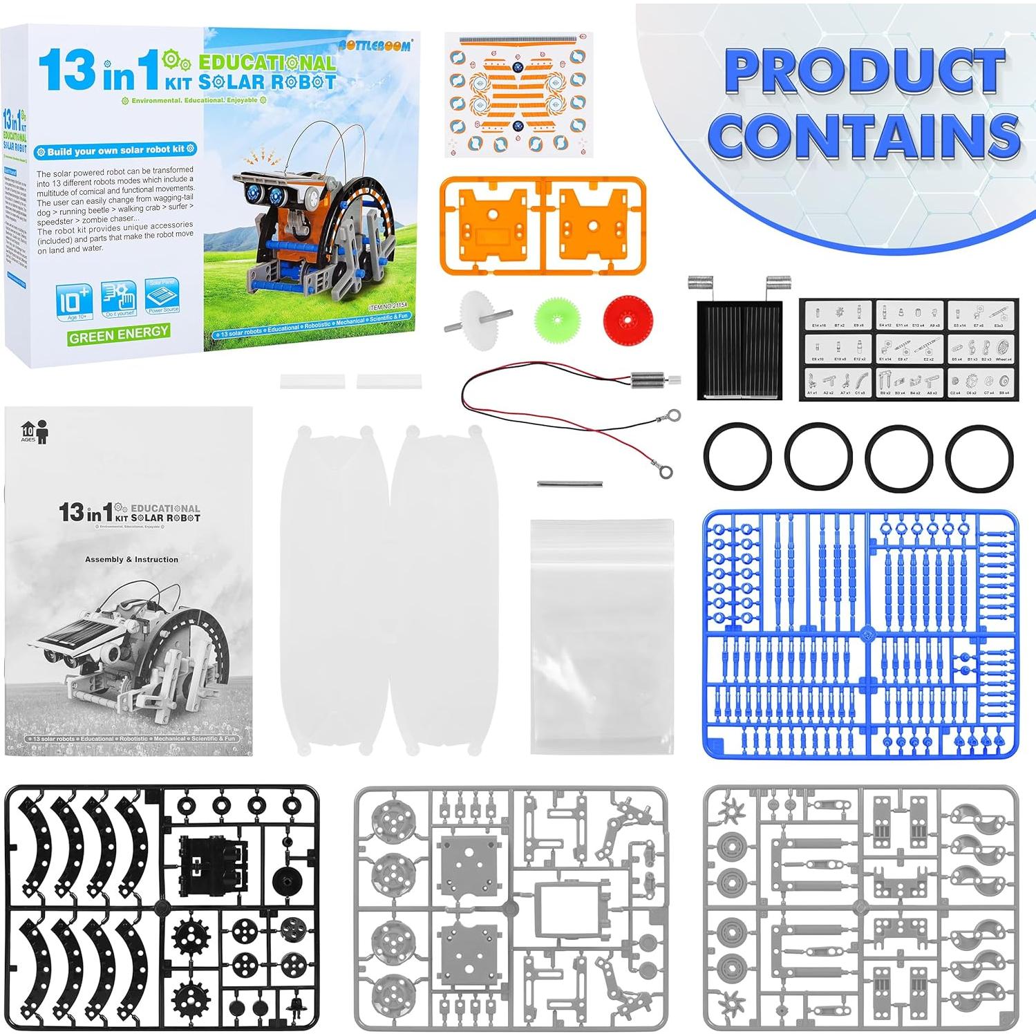 Kit Robot Solar 13-en-1 Bottleboom Juguete Educativo