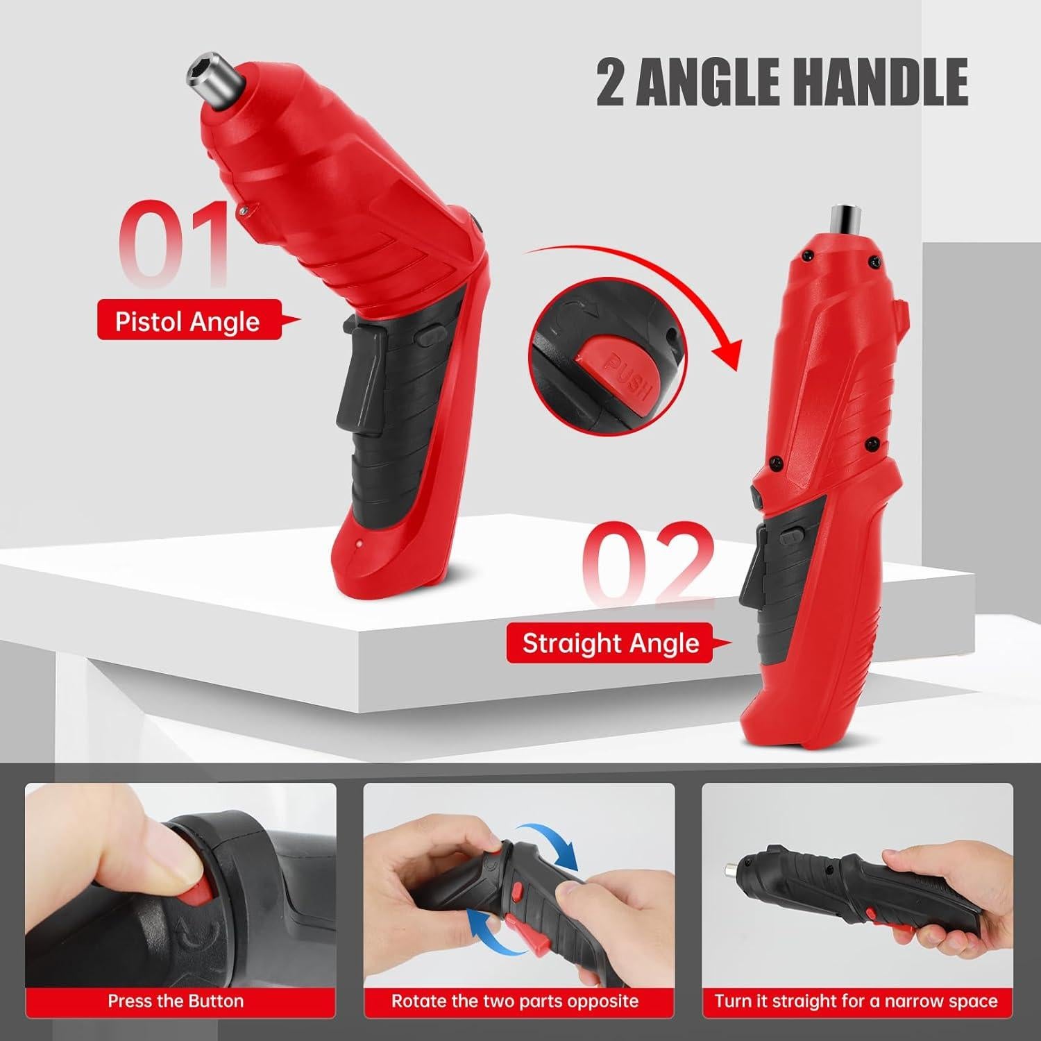 Destornillador Eléctrico Recargable SENXINGYAN 3.6V con 47 Accesorios