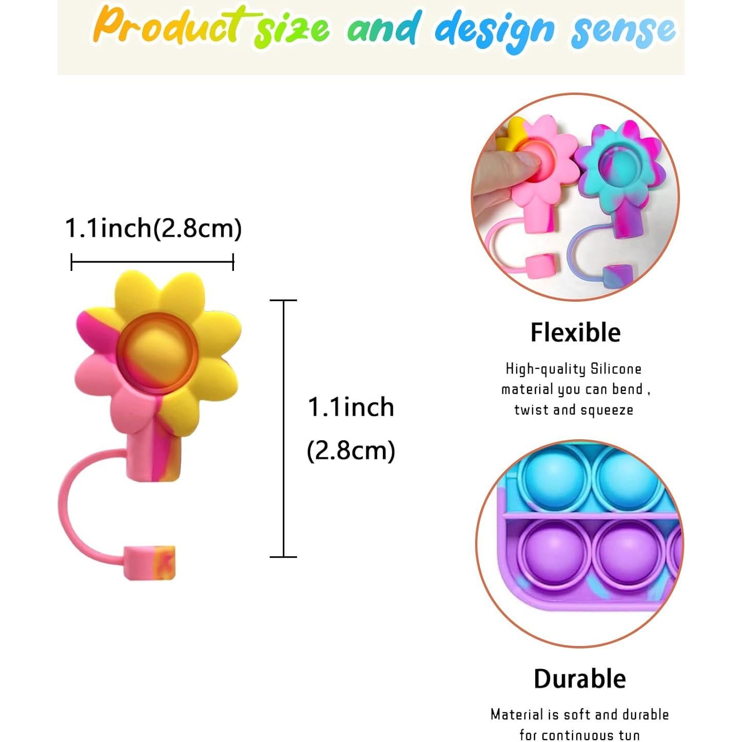 4 Tapas de Silicona Coloridas para Pajitas Stanley 30/40 Oz