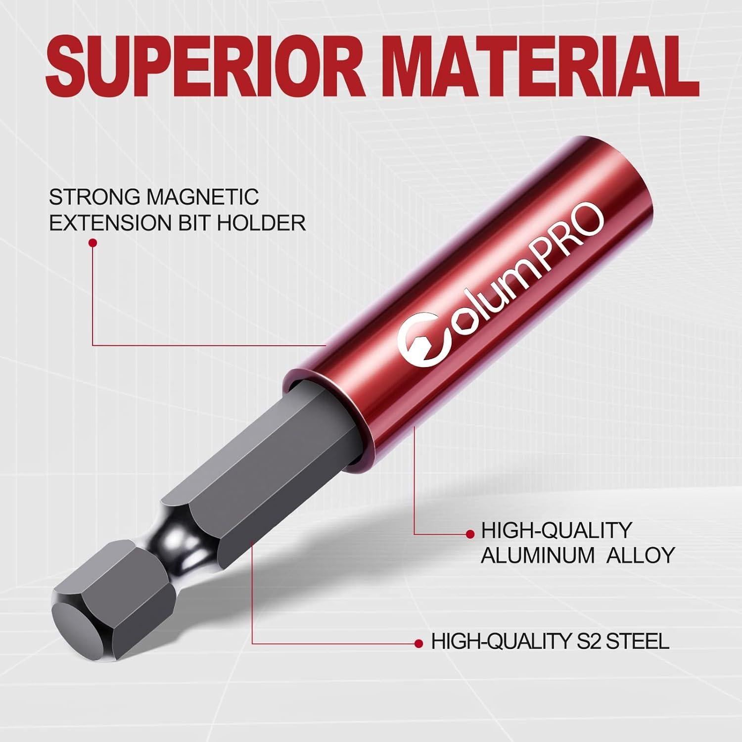 6PCS Strong Magnetic Drill Bit Extension Holder for Impact Driver,1/4" Hex Shank S2 Steel Magnetic Screwdriver Extension,Straight Without Bending Drill Bit Extender,2, 4, 6-inch Extensions