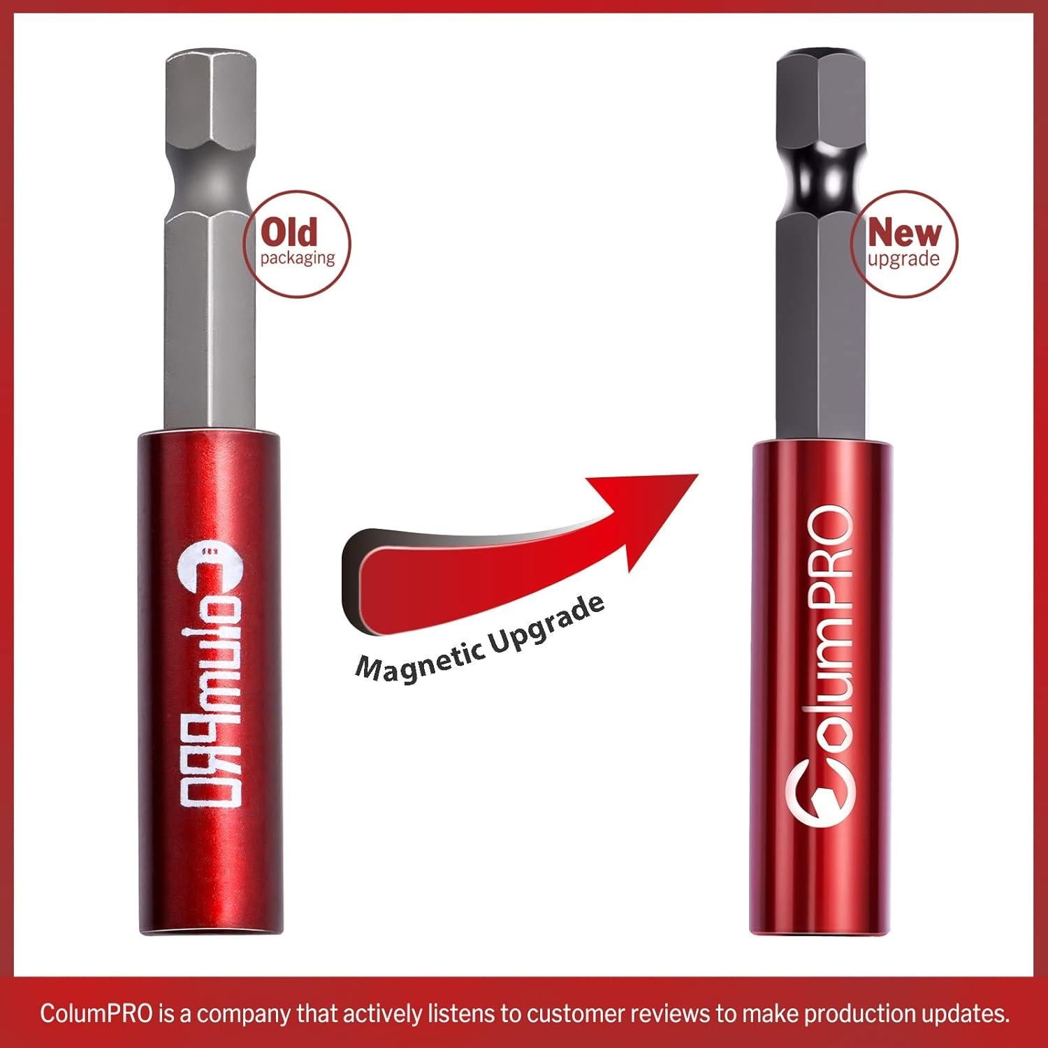 6PCS Strong Magnetic Drill Bit Extension Holder for Impact Driver,1/4" Hex Shank S2 Steel Magnetic Screwdriver Extension,Straight Without Bending Drill Bit Extender,2, 4, 6-inch Extensions