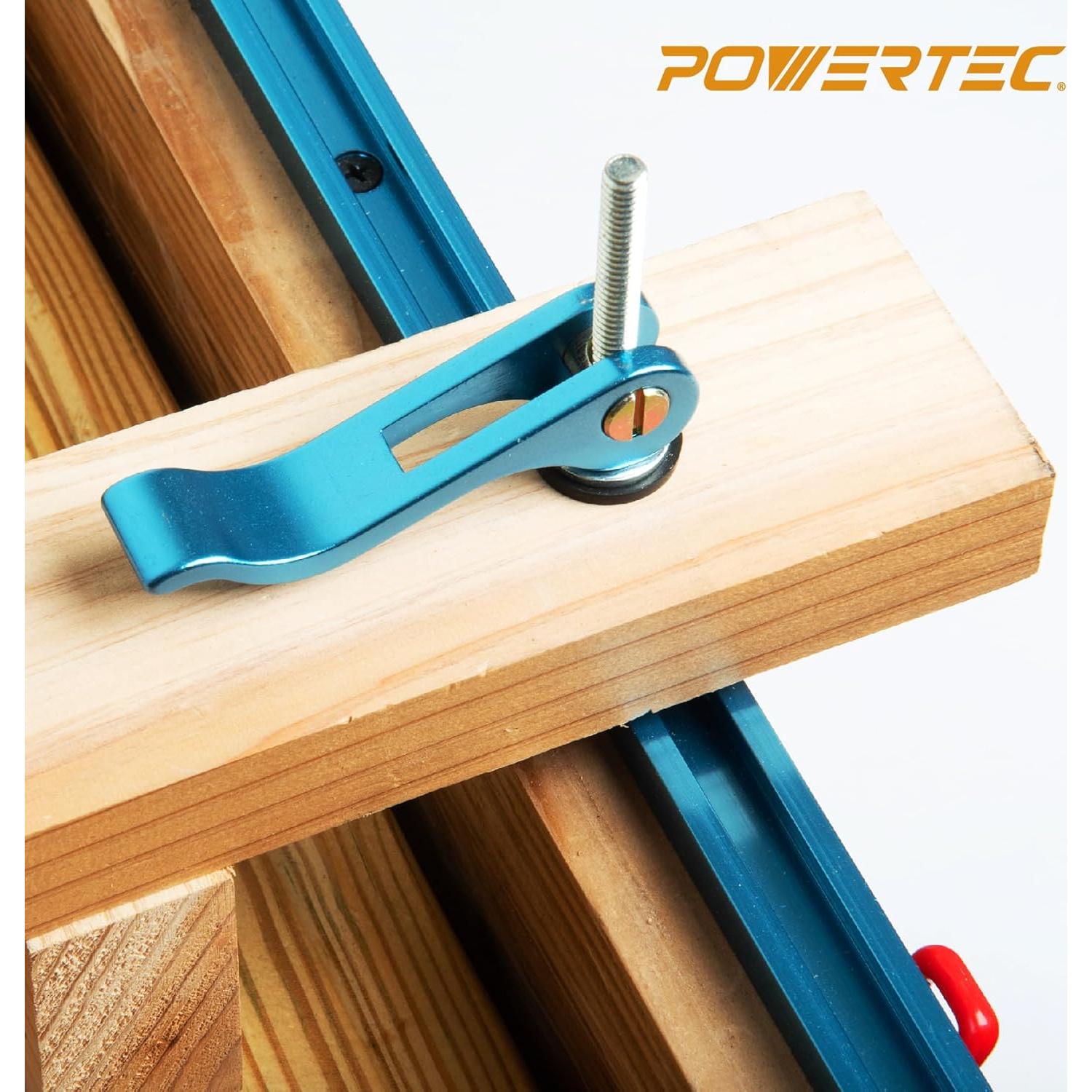 Abrazaderas de Leva POWERTEC 2PK 1/4"-20 para Carpintería