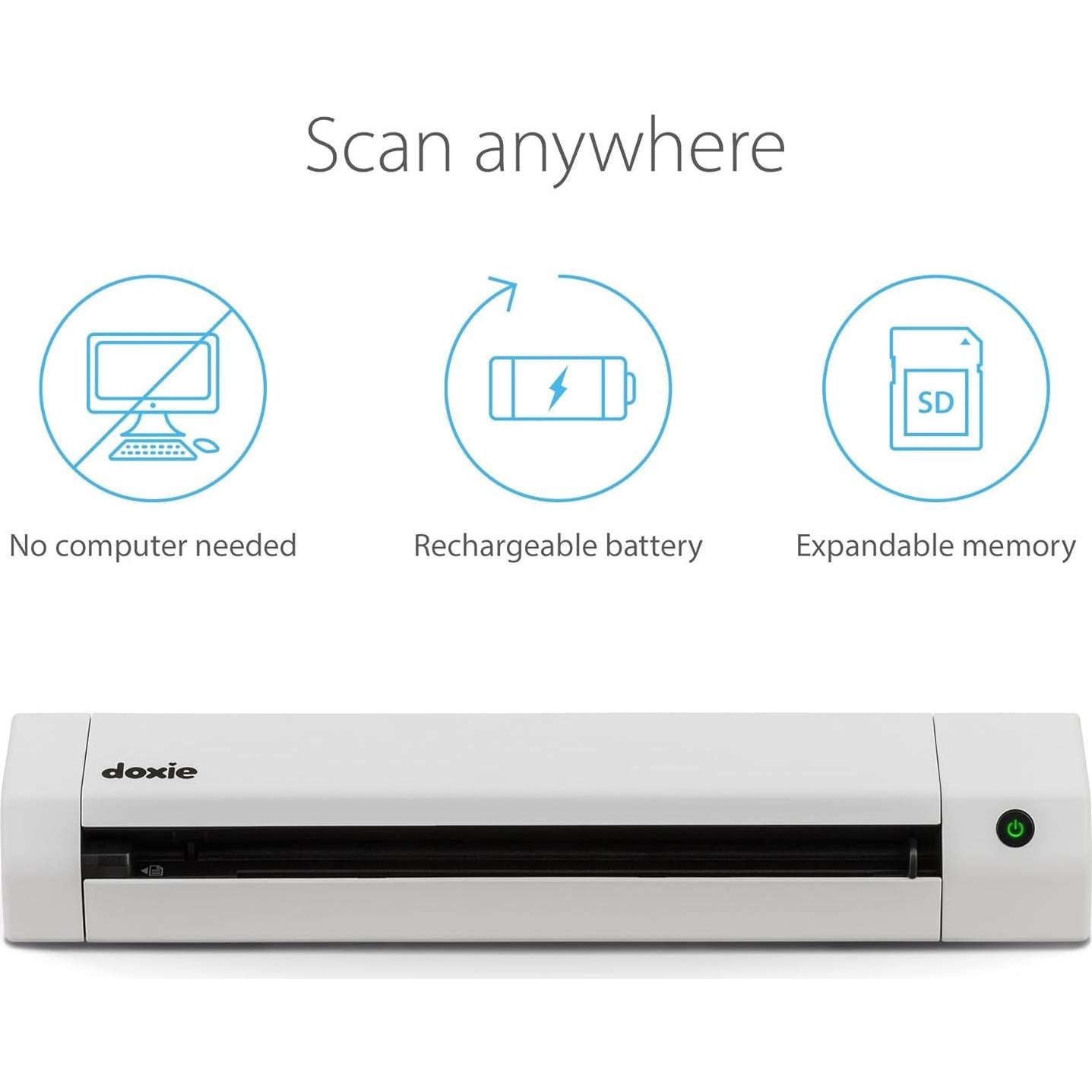 Escáner portátil Doxie Go SE con batería recargable y OCR