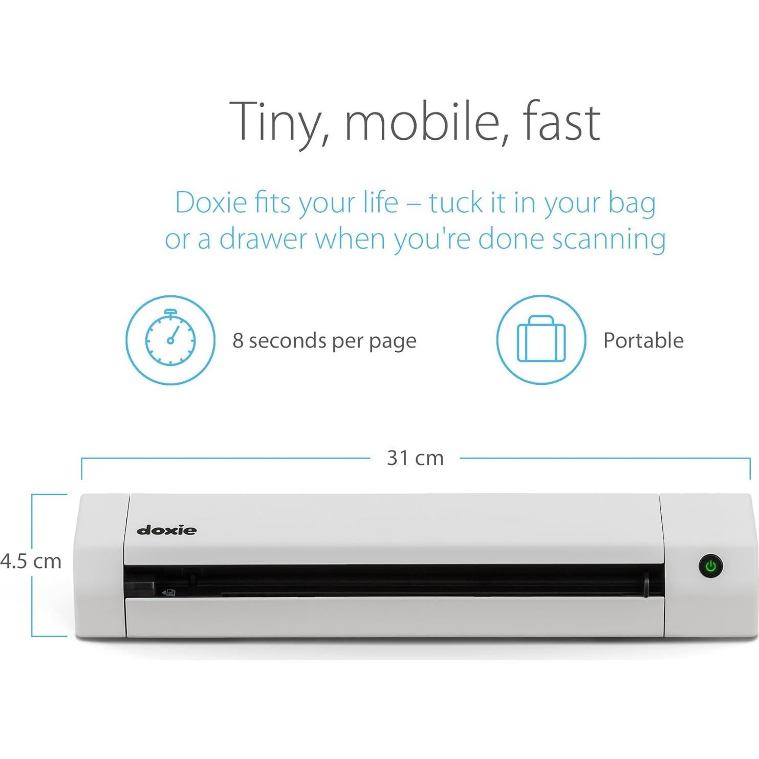 Escáner portátil Doxie Go SE con batería recargable y OCR