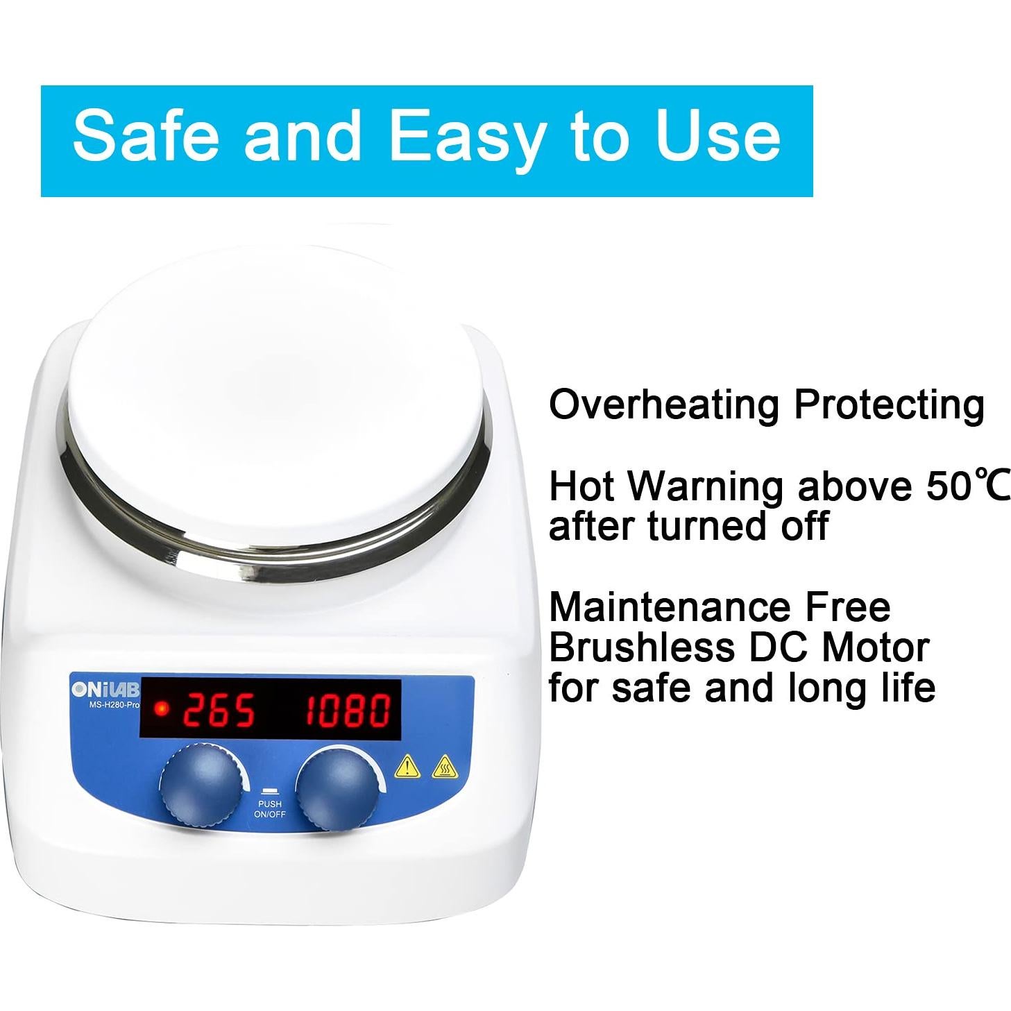 Placa Calentadora Digital ONiLAB 28cm con Agitador 3000mL