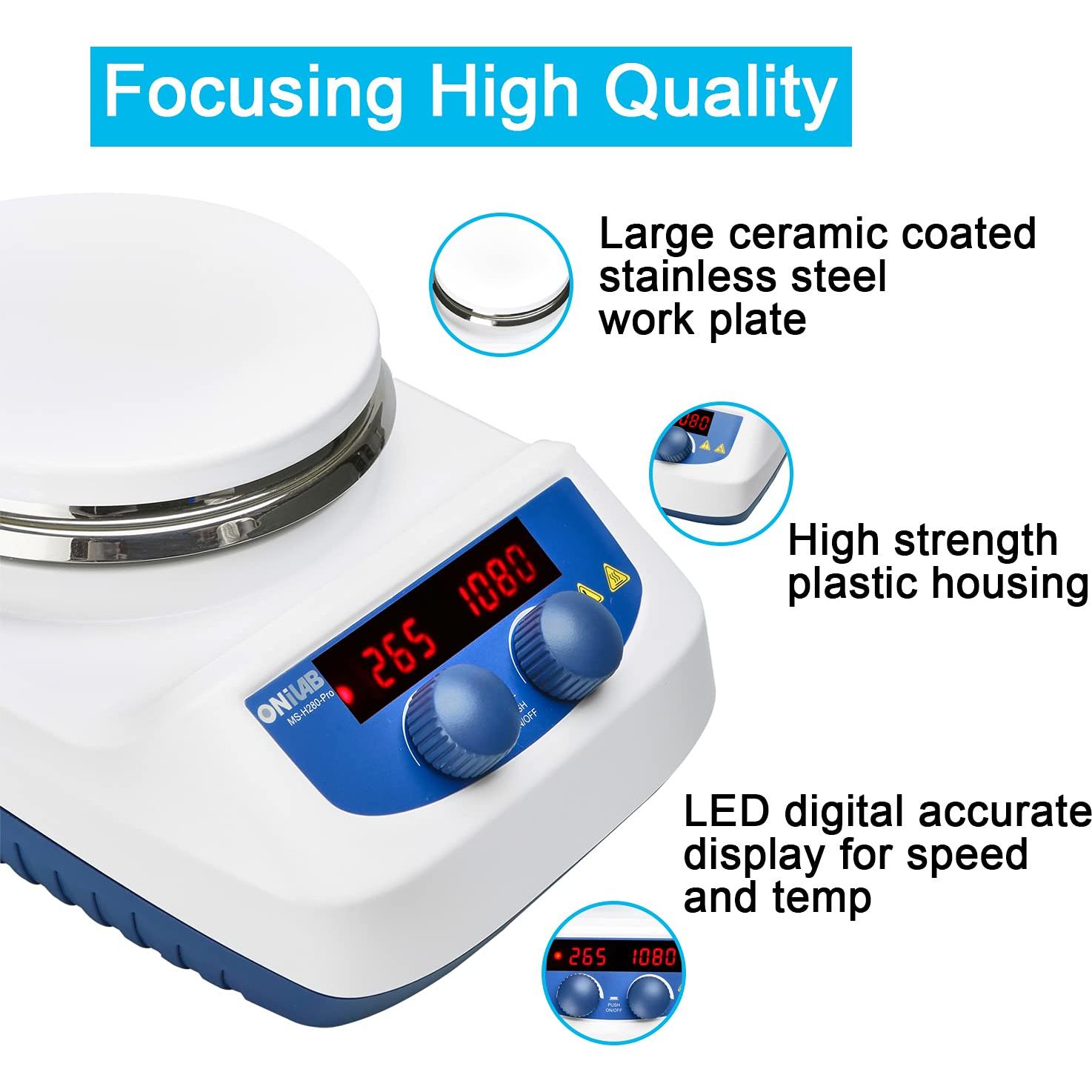 Placa Calentadora Digital ONiLAB 28cm con Agitador 3000mL