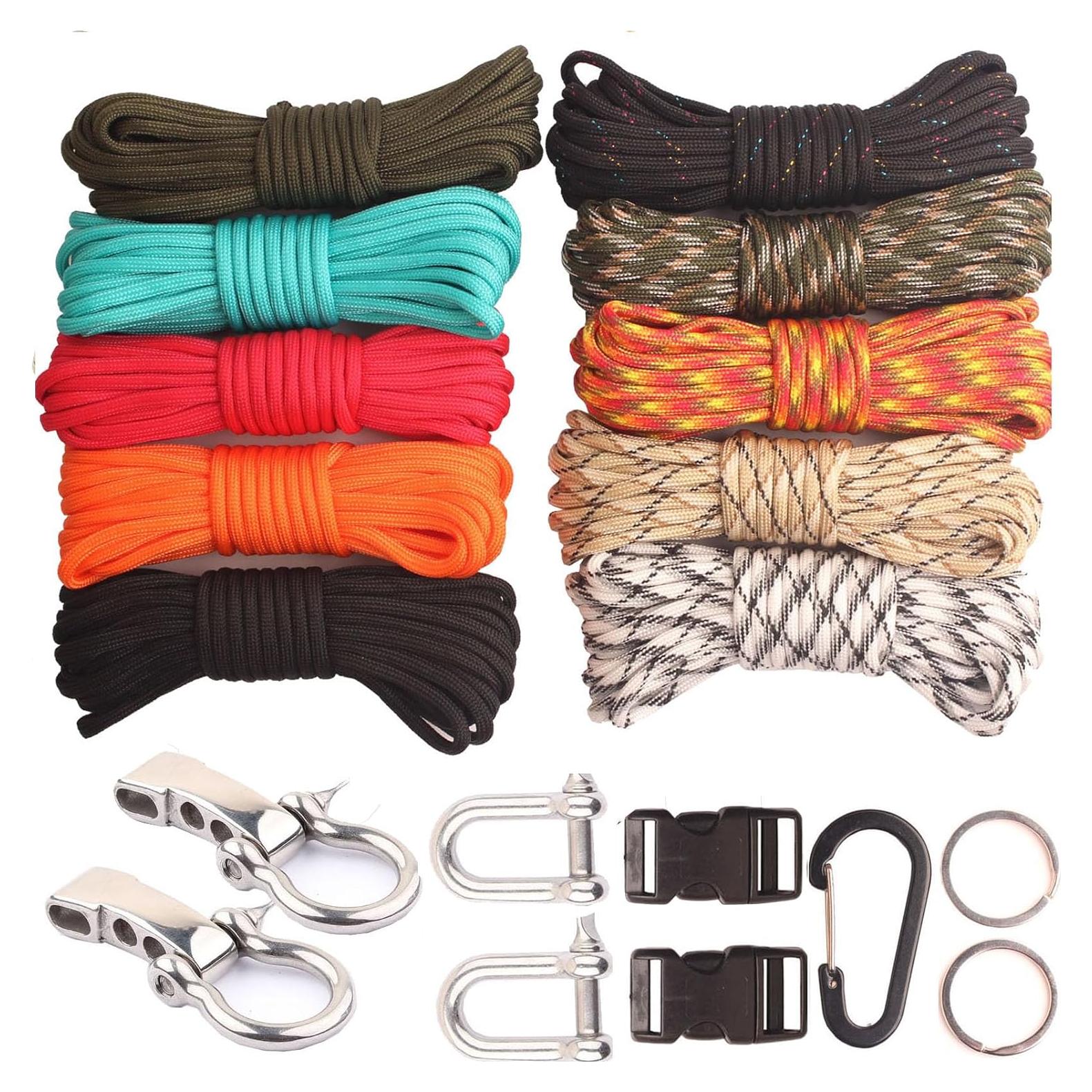 Kit de Pulseras Paracord 550 GeGeDa 30.48m Verde Militar