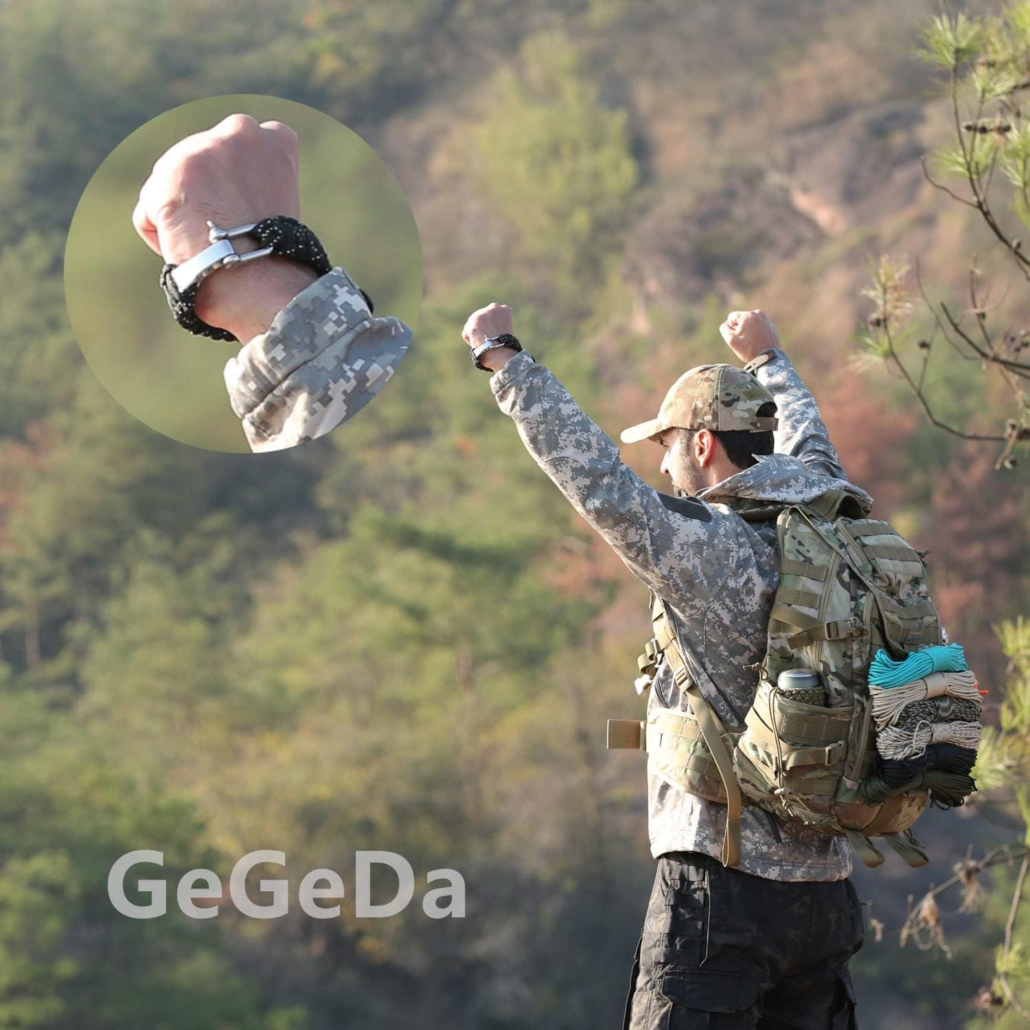 Kit de Pulseras Paracord 550 GeGeDa 30.48m Verde Militar