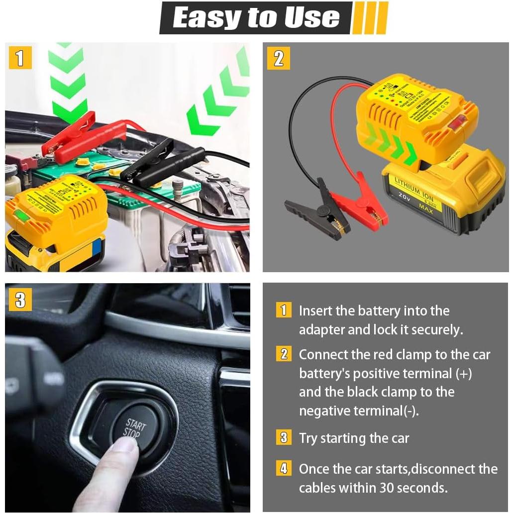 Adaptador de Arranque Fybemax para Batería DeWalt 20V MAX