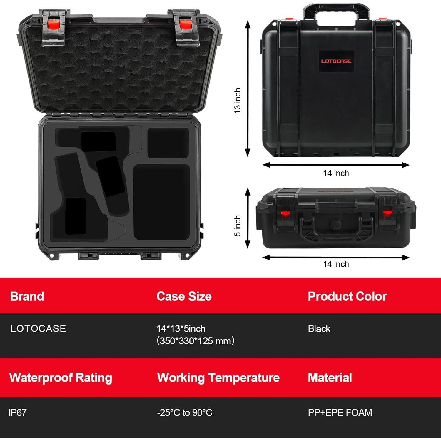 Case for Milwaukee M12 Impact Driver & Drill Set - Waterproof Tool Box with Removable Modules for Milwaukee Fuel Tools Combo Kit, Tool Bag for Hammer Drill/Impact Driver/Battery/Charger (Case Only)