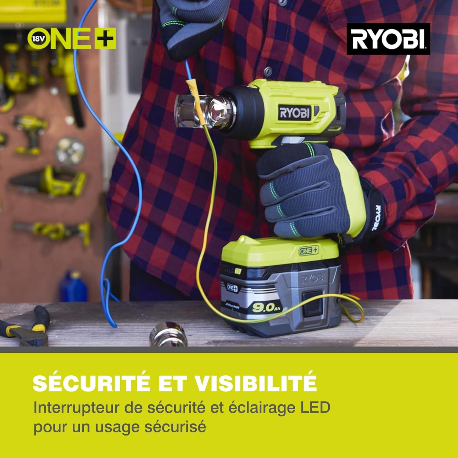Pistola de Calor Ryobi R18HG-0 18V ONE+ 470°C 170L/min