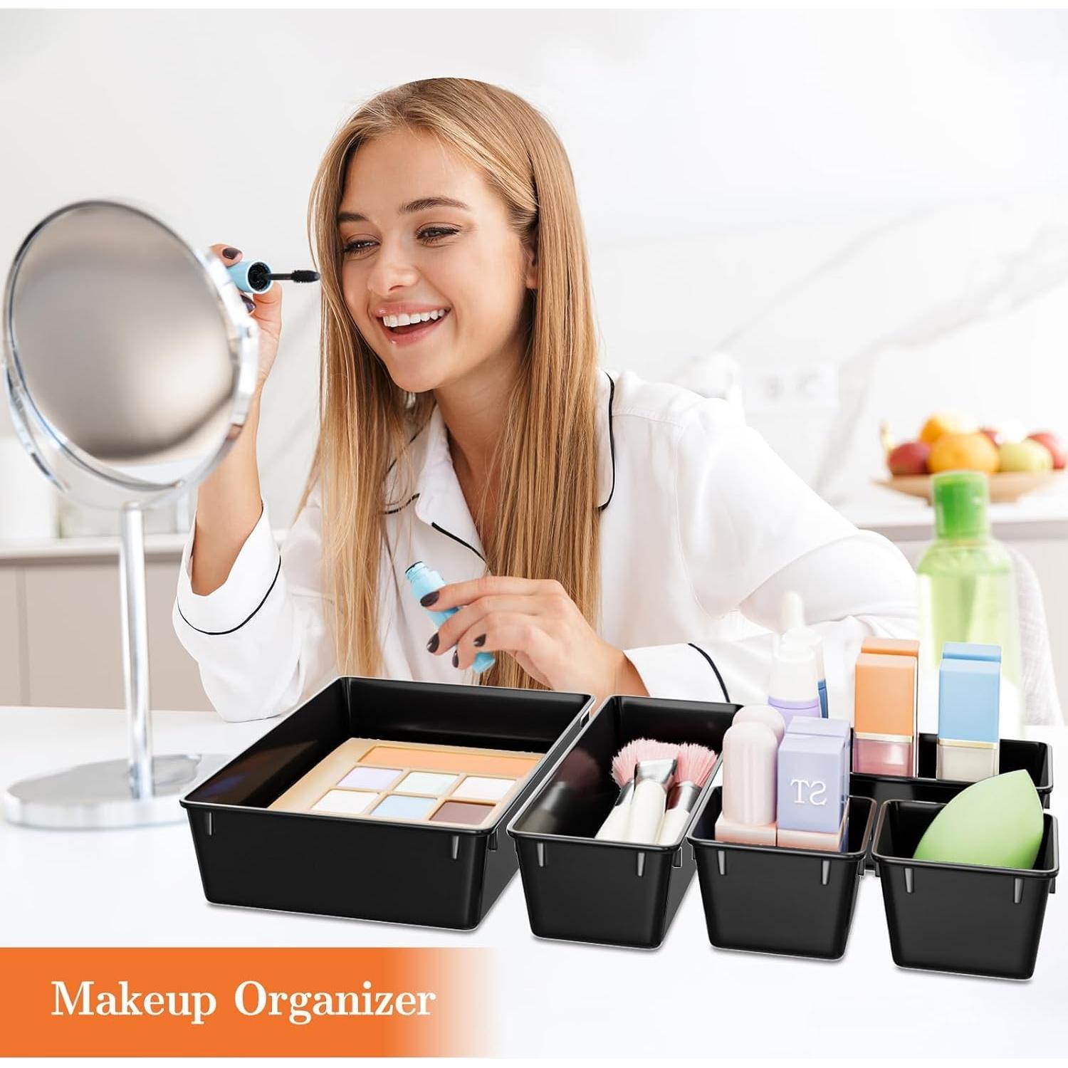 Juego de Organizadores de Cajones 25 PCS Plástico Negro