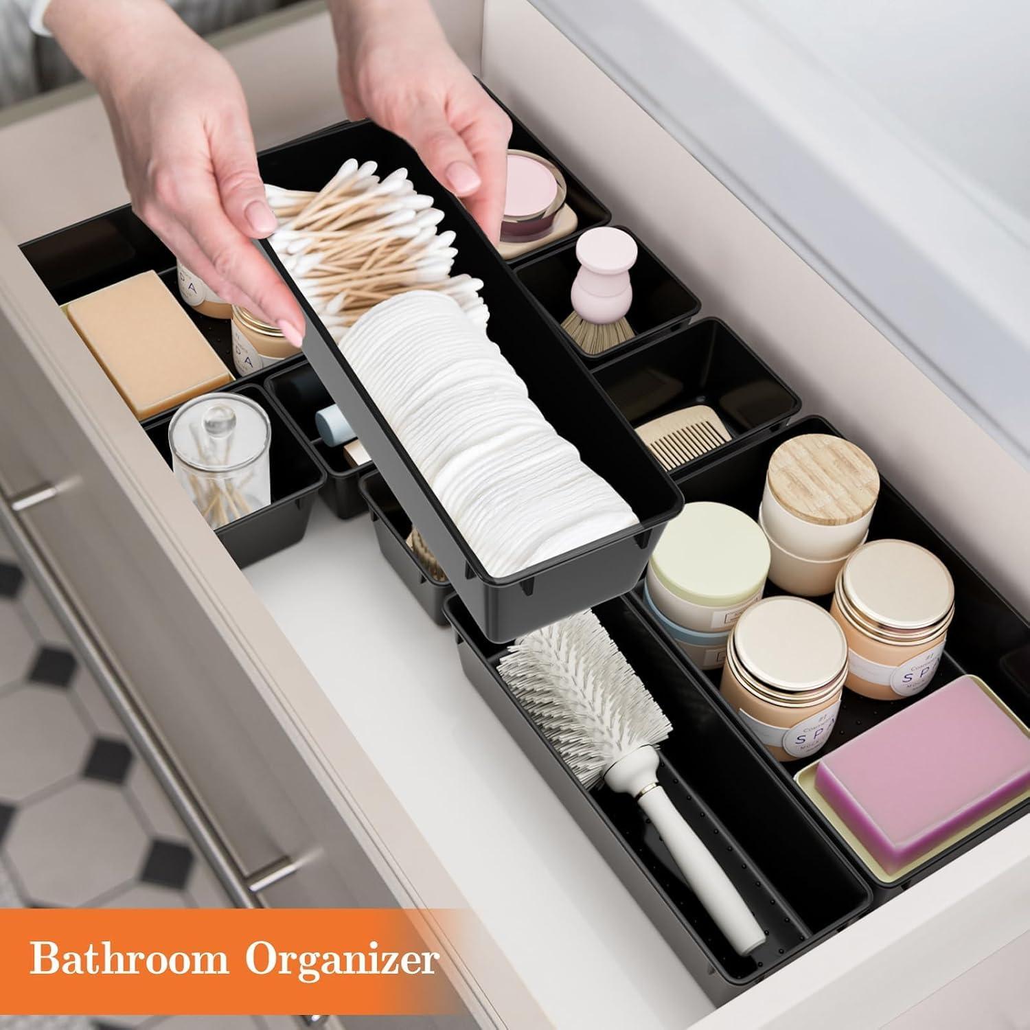 Juego de Organizadores de Cajones 25 PCS Plástico Negro