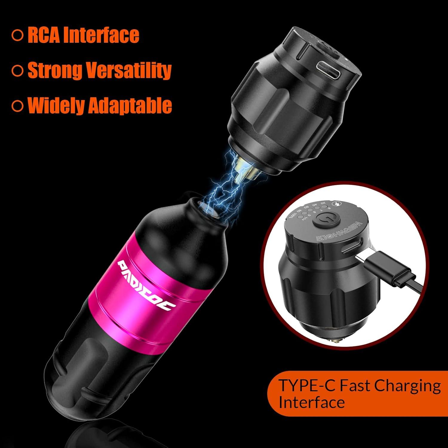 Kit de Máquina de Tatuaje Inalámbrica PADIEOE con Agujas y Accesorios