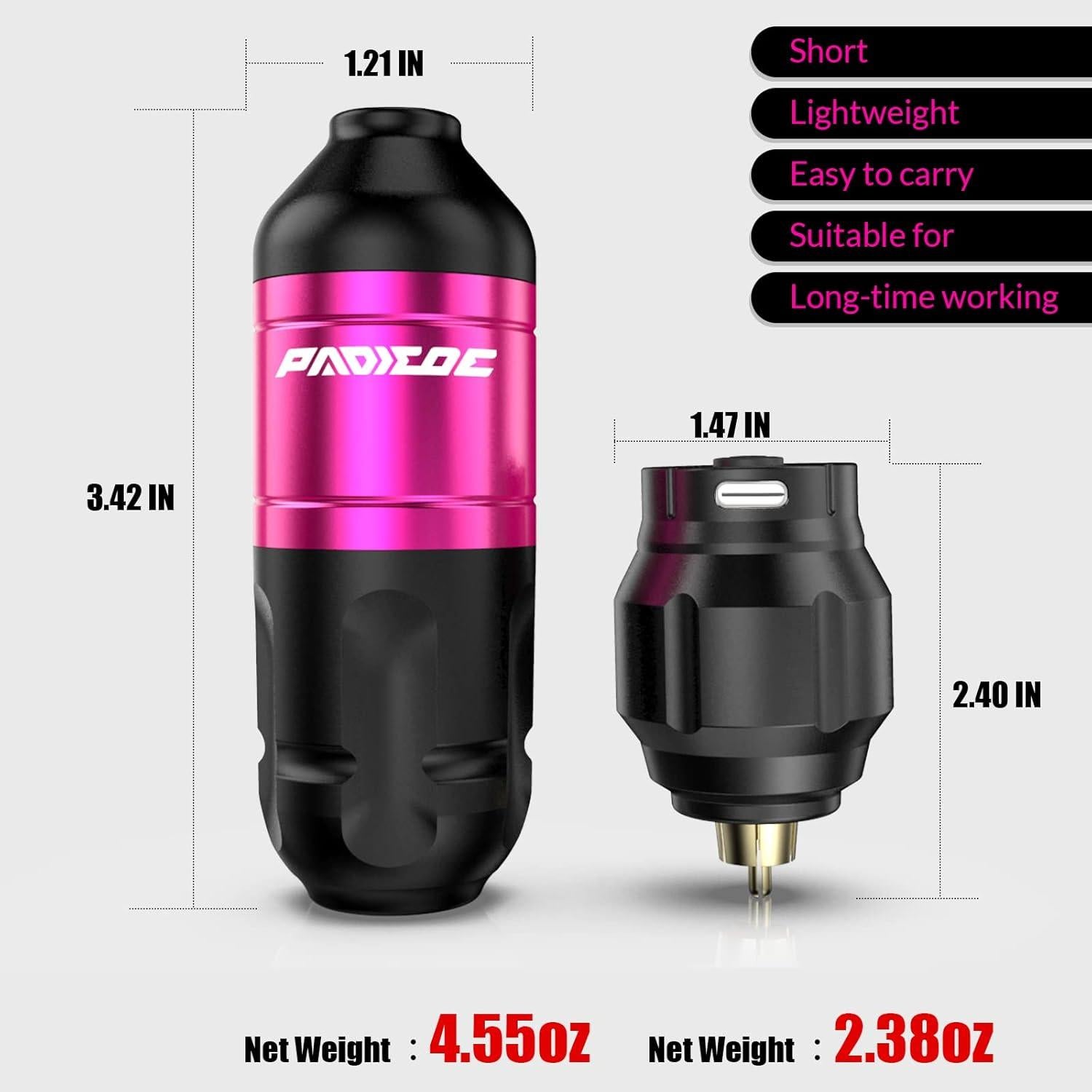 Kit de Máquina de Tatuaje Inalámbrica PADIEOE con Agujas y Accesorios