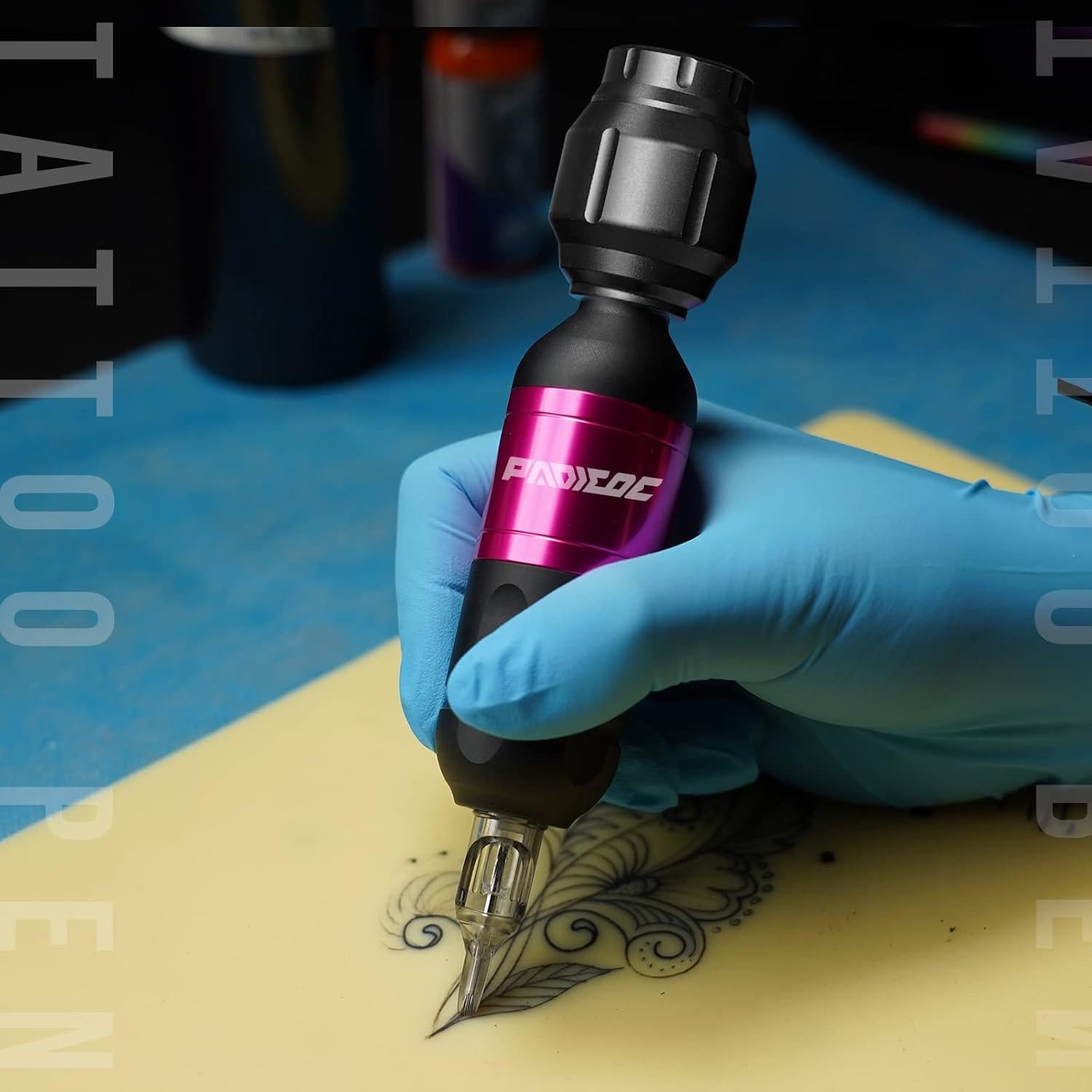 Kit de Máquina de Tatuaje Inalámbrica PADIEOE con Agujas y Accesorios