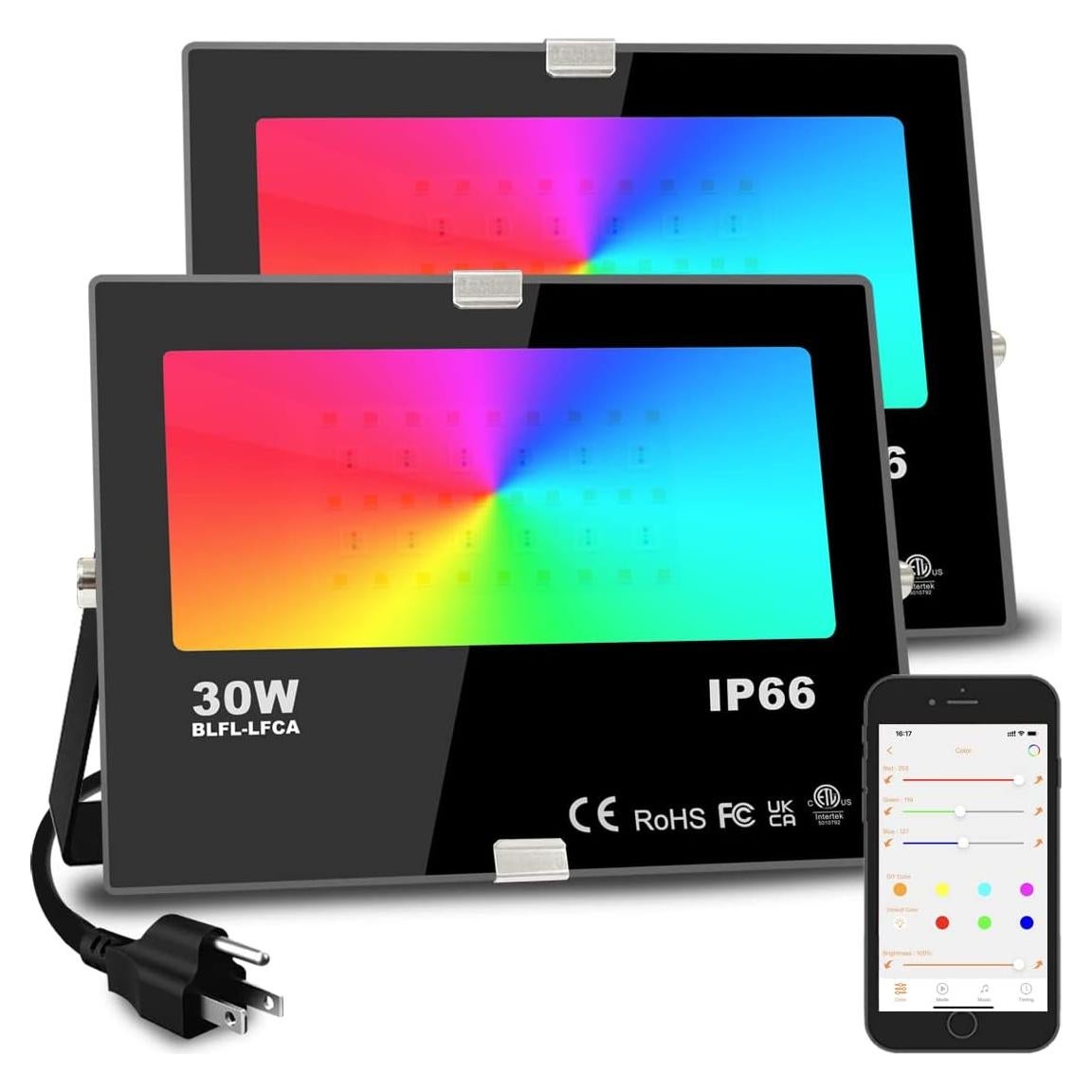 Luz de Inundación LED MELPO 30W RGBW 3000LM IP66