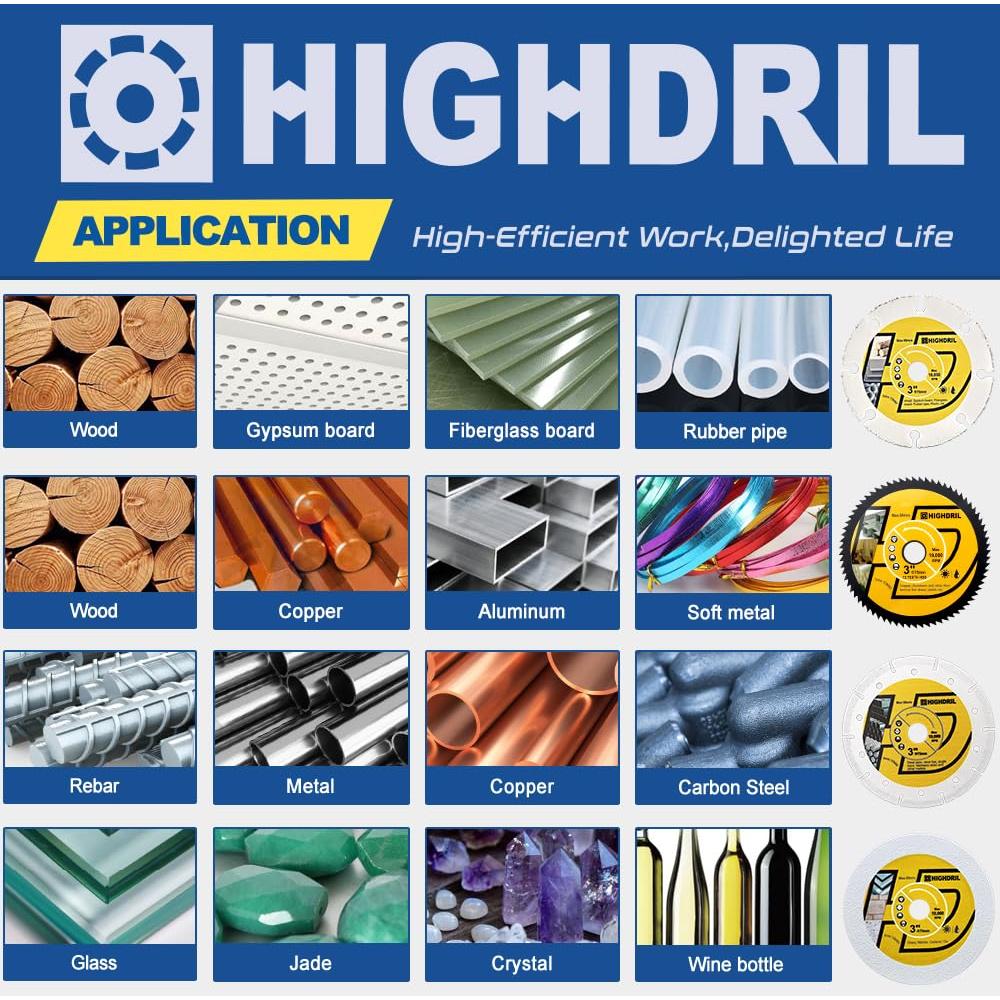 Juego de Discos de Sierra Circular HIGHDRIL 75mm 4pcs