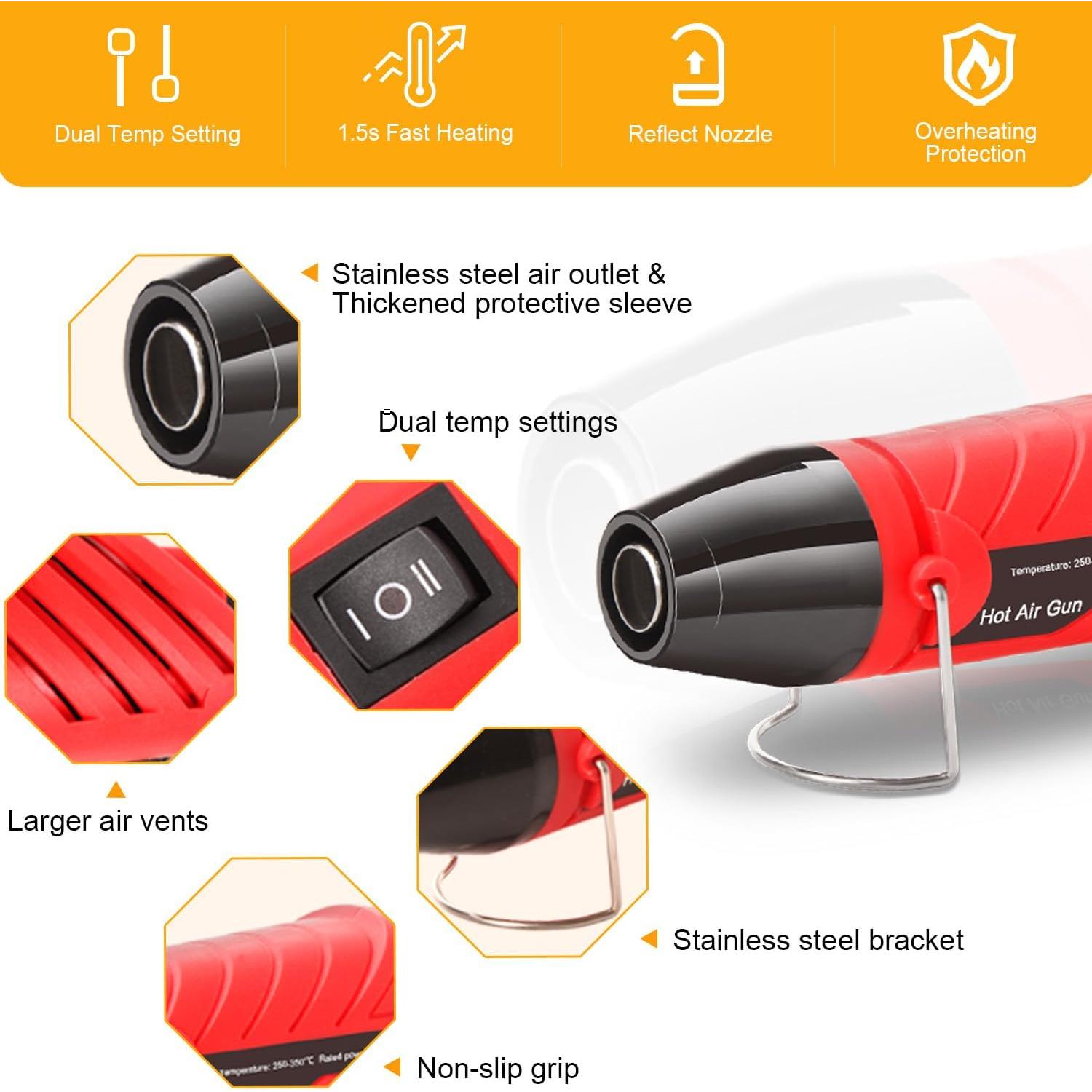 Pistola de Calor LDK 300W Doble Temperatura para Manualidades