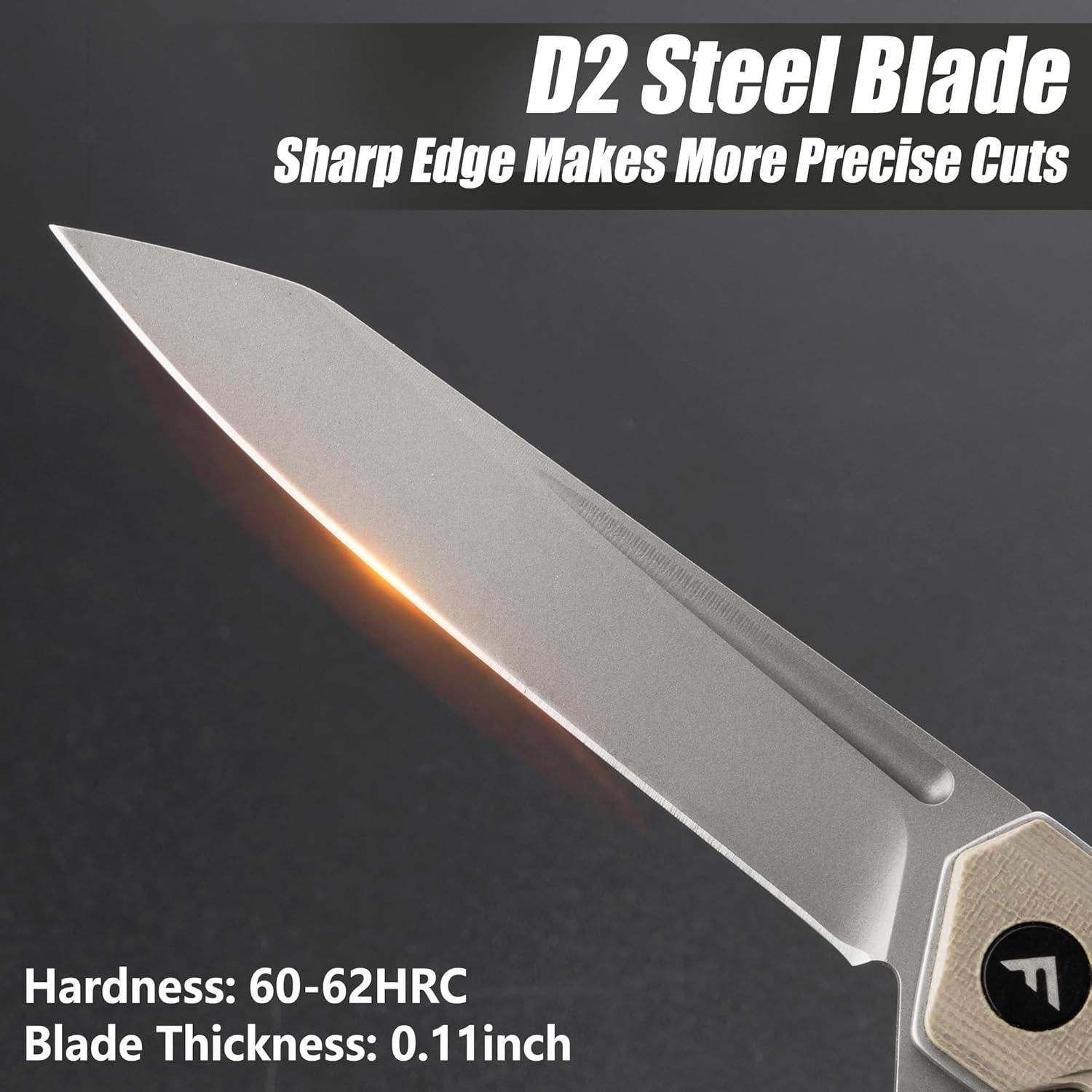 Cuchillo Plegable FLISSA D2 Mango G10 Ligero para EDC