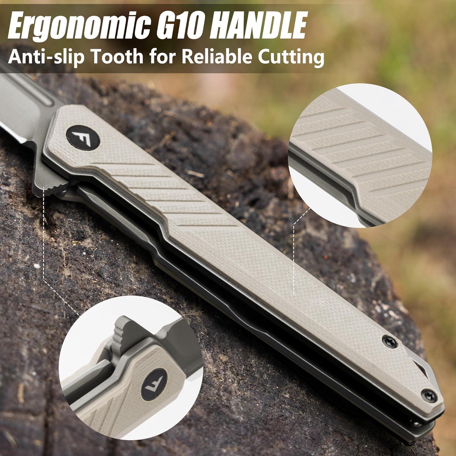 Cuchillo Plegable FLISSA D2 Mango G10 Ligero para EDC