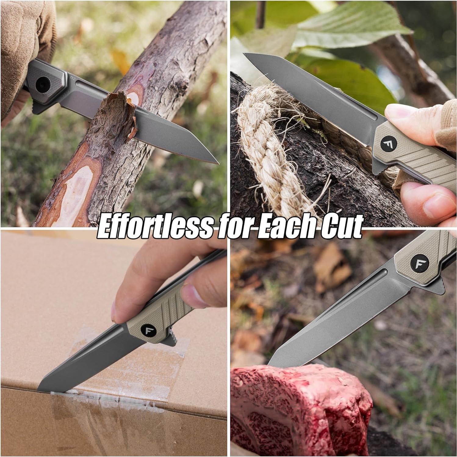 Cuchillo Plegable FLISSA D2 Mango G10 Ligero para EDC