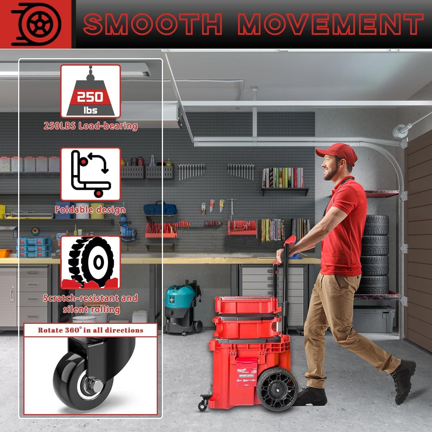 Kit de Ruedas Caster Yayisum para Milwaukee Packout 90 Kg