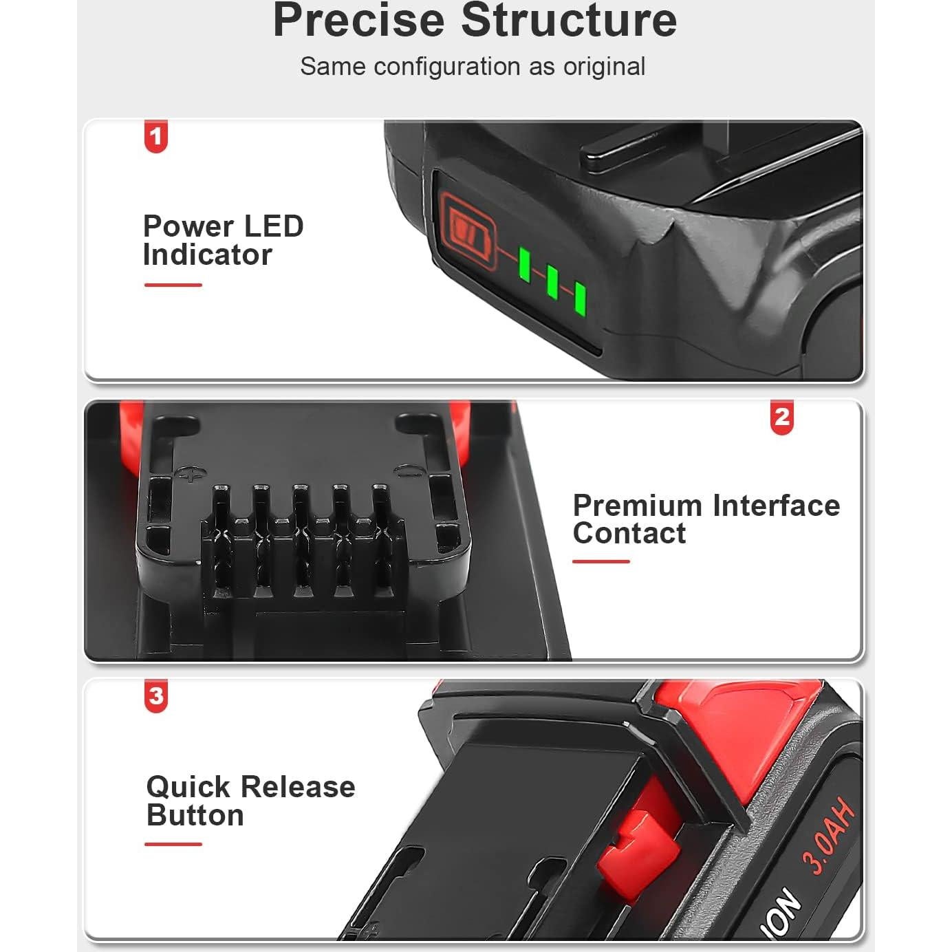 Batería de Litio 3.0Ah 18V KOOMICY para Milwaukee M-18