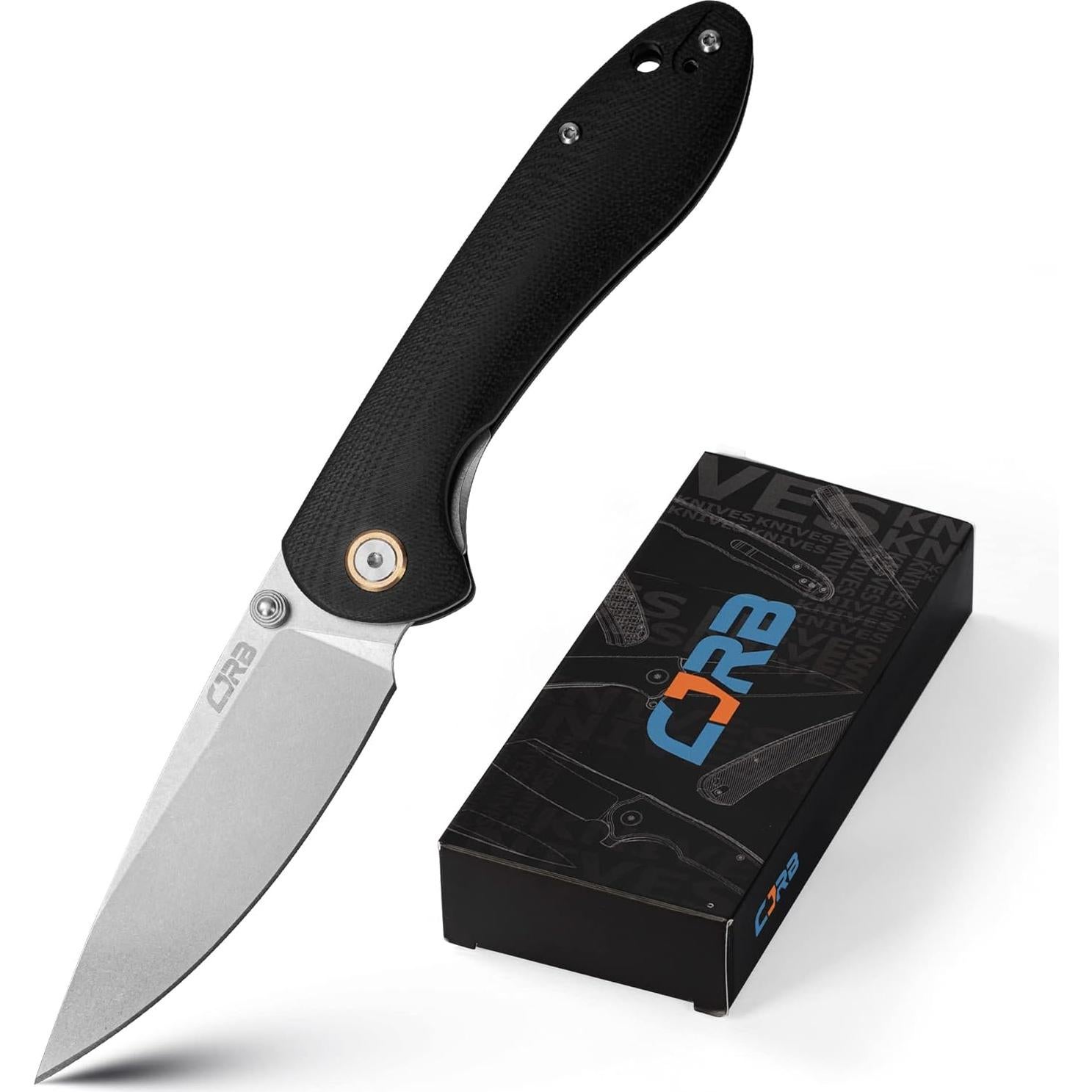 Cuchillo Plegable CJRB Feldspar Acero D2 Mango G10 Negro