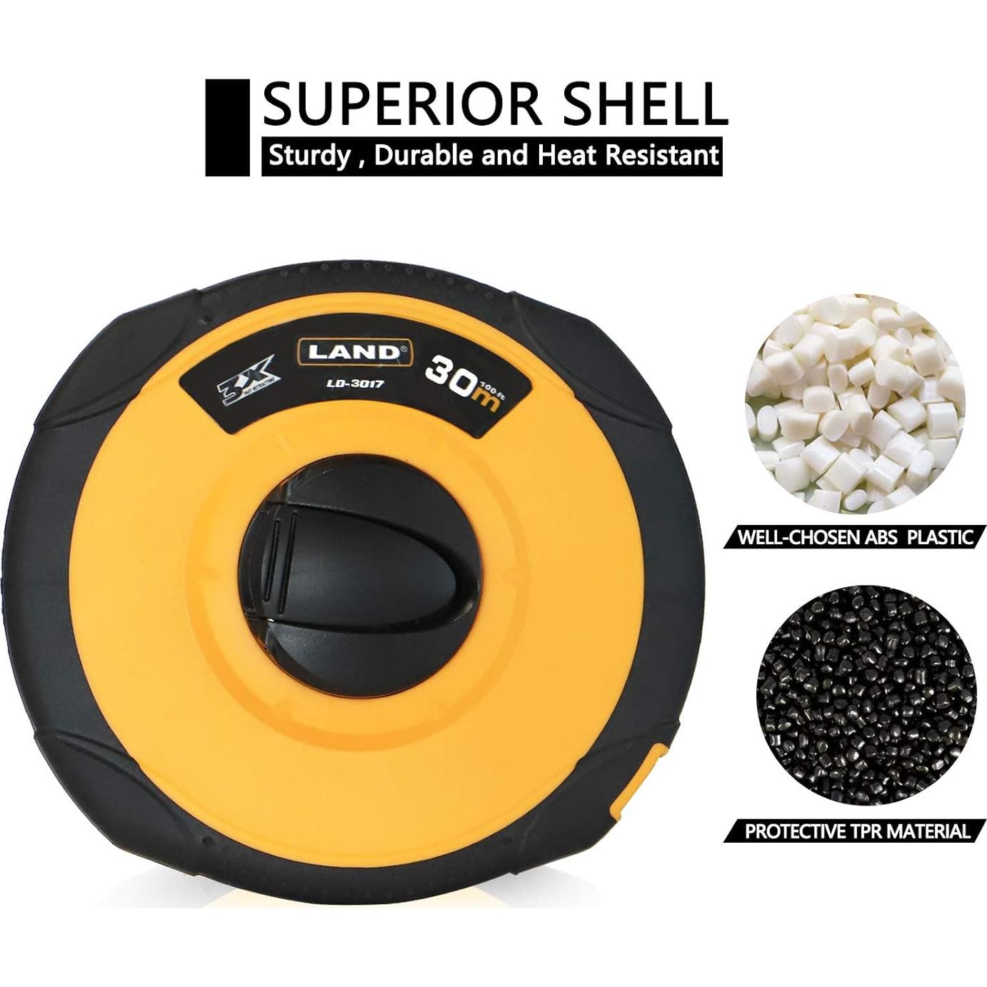 Cinta Métrica de Fibra de Vidrio 30m LAND - Escala Dual