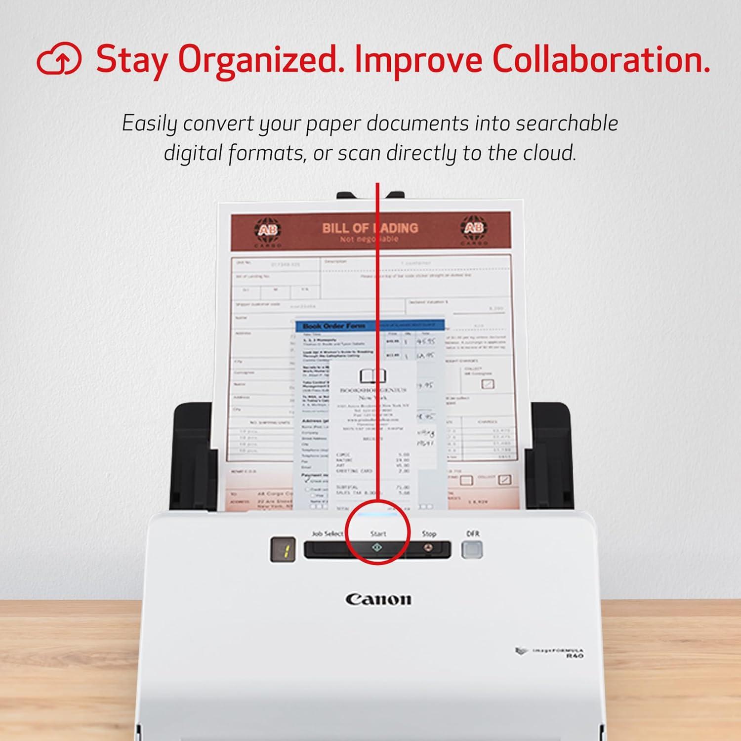 Escáner de Documentos Canon imageFORMULA R40 - Dúplex, 40 ppm