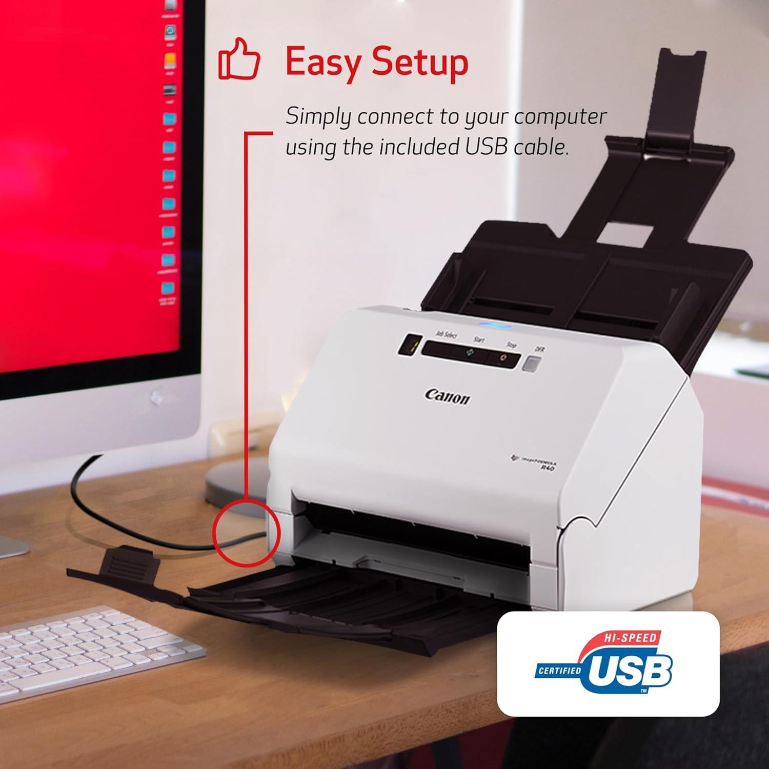 Escáner de Documentos Canon imageFORMULA R40 - Dúplex, 40 ppm