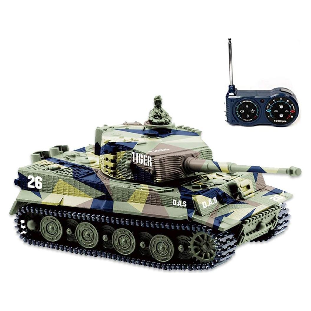 Tanque RC Panzer Tigre I Alemán 1:72 con Luz y Sonido