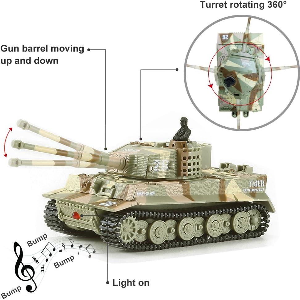 Tanque RC Panzer Tigre I Alemán 1:72 con Luz y Sonido