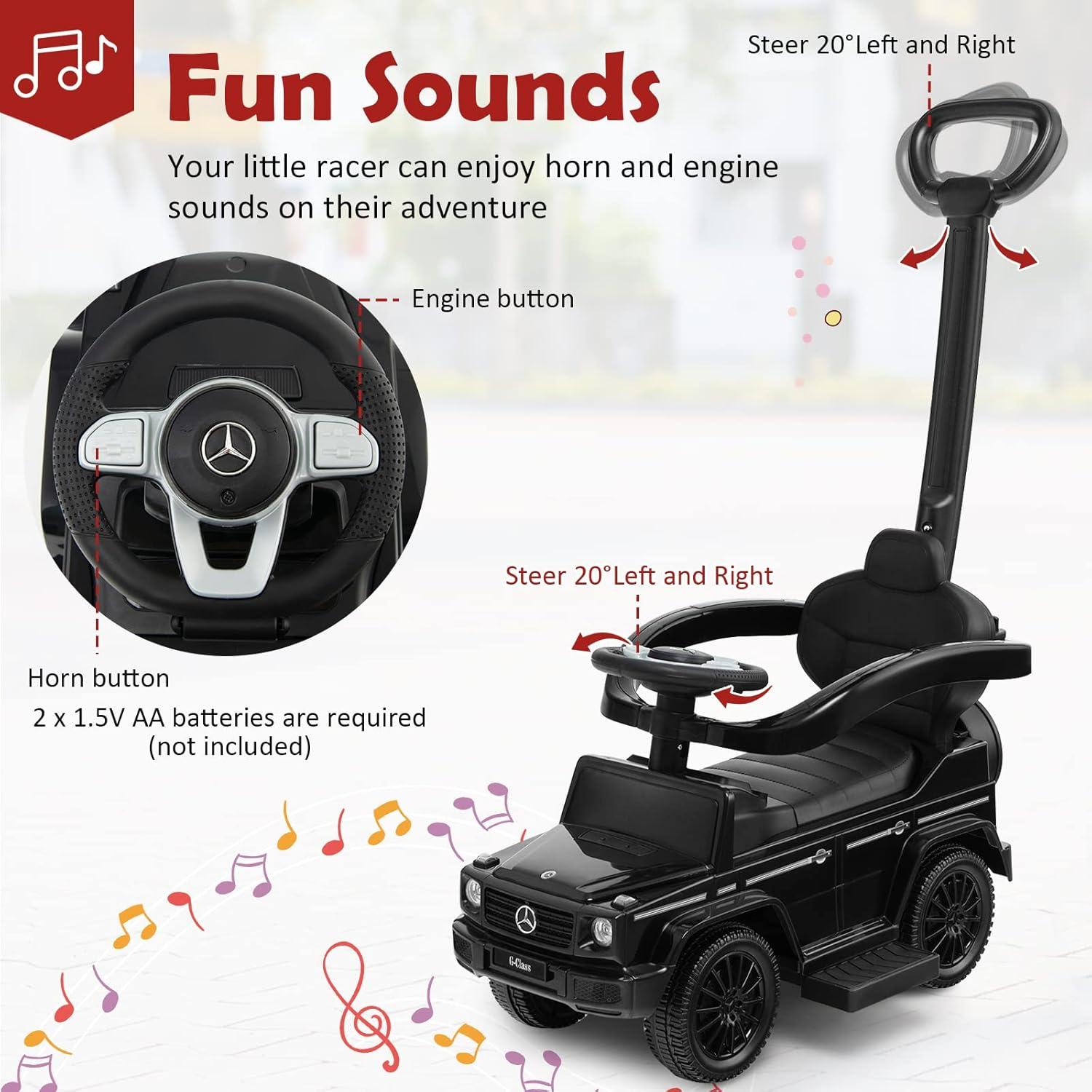 Coche Empujable 3 en 1 Costzon Mercedes Benz Negro