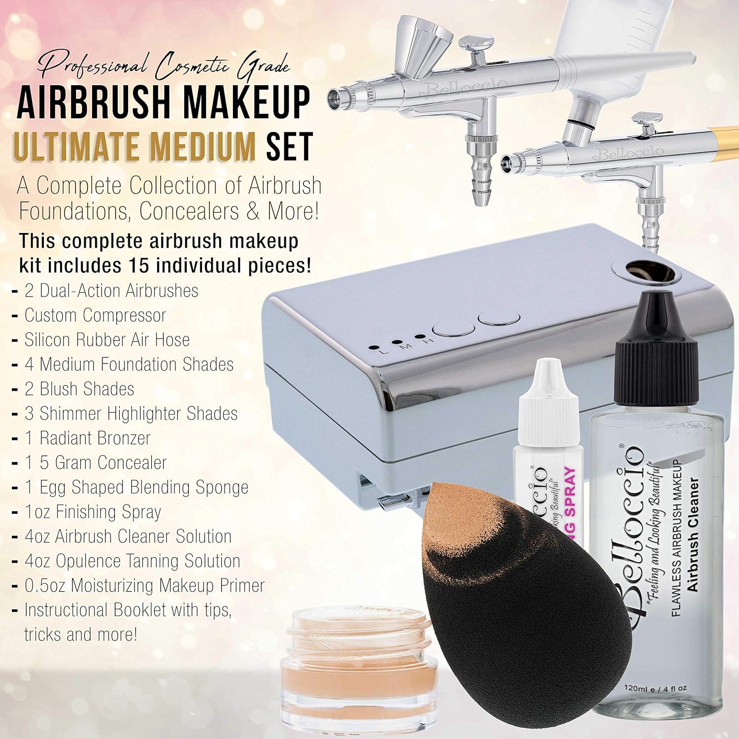 Aerógrafo Belloccio para Maquillaje y Bronceado Set MEDIUM