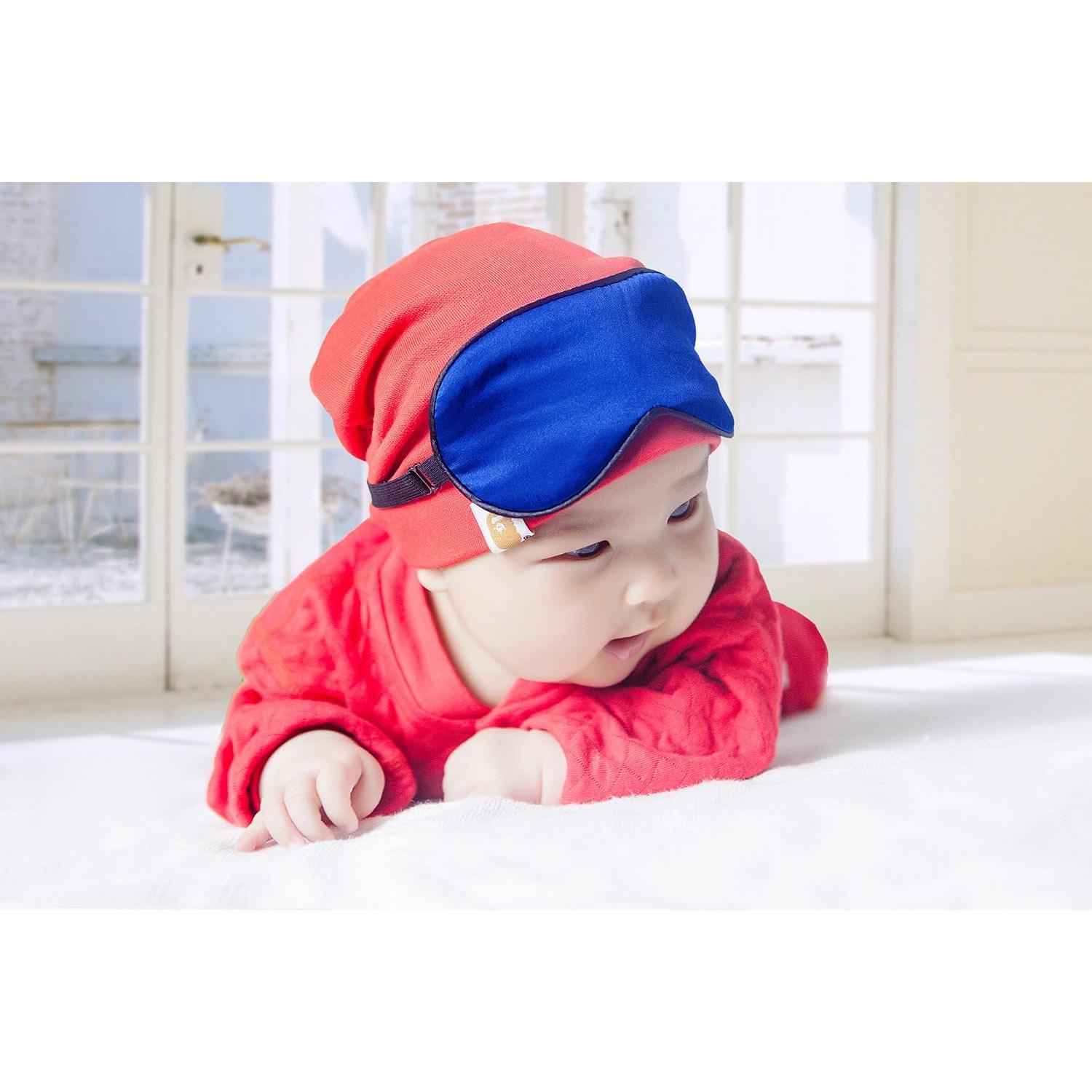 Máscara de Sueño de Seda Natural NMM para Niños Azul 15x7cm