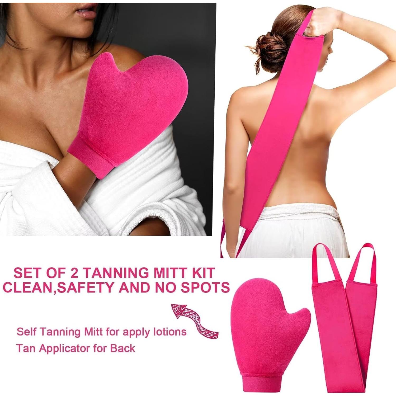 Guante de Autobronceador CeleCily 2 en 1 Rojo Rosa