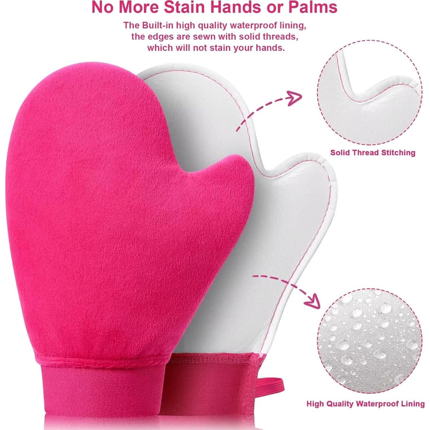 Guante de Autobronceador CeleCily 2 en 1 Rojo Rosa