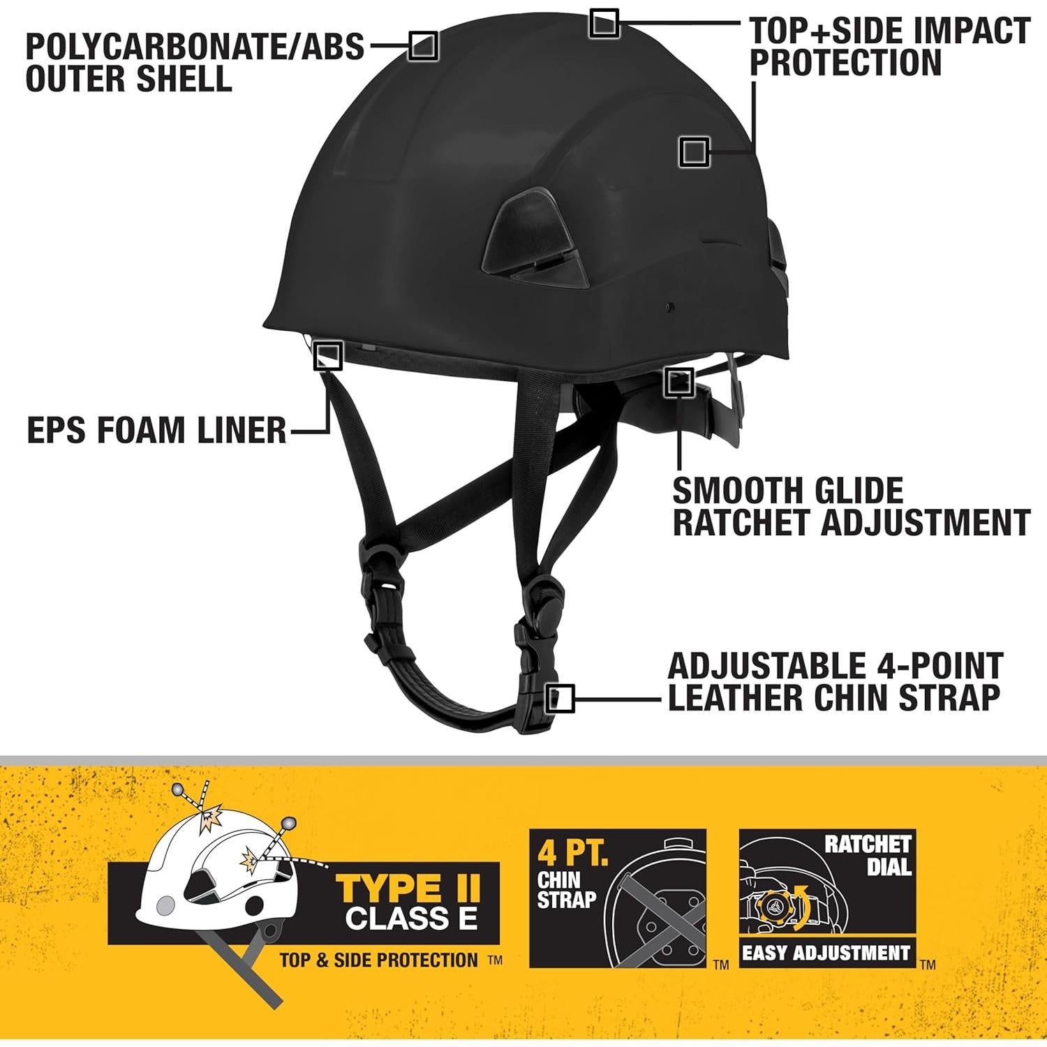 Casco de Seguridad DEWALT DPG22 Tipo II Clase E Ajuste 4 Puntos