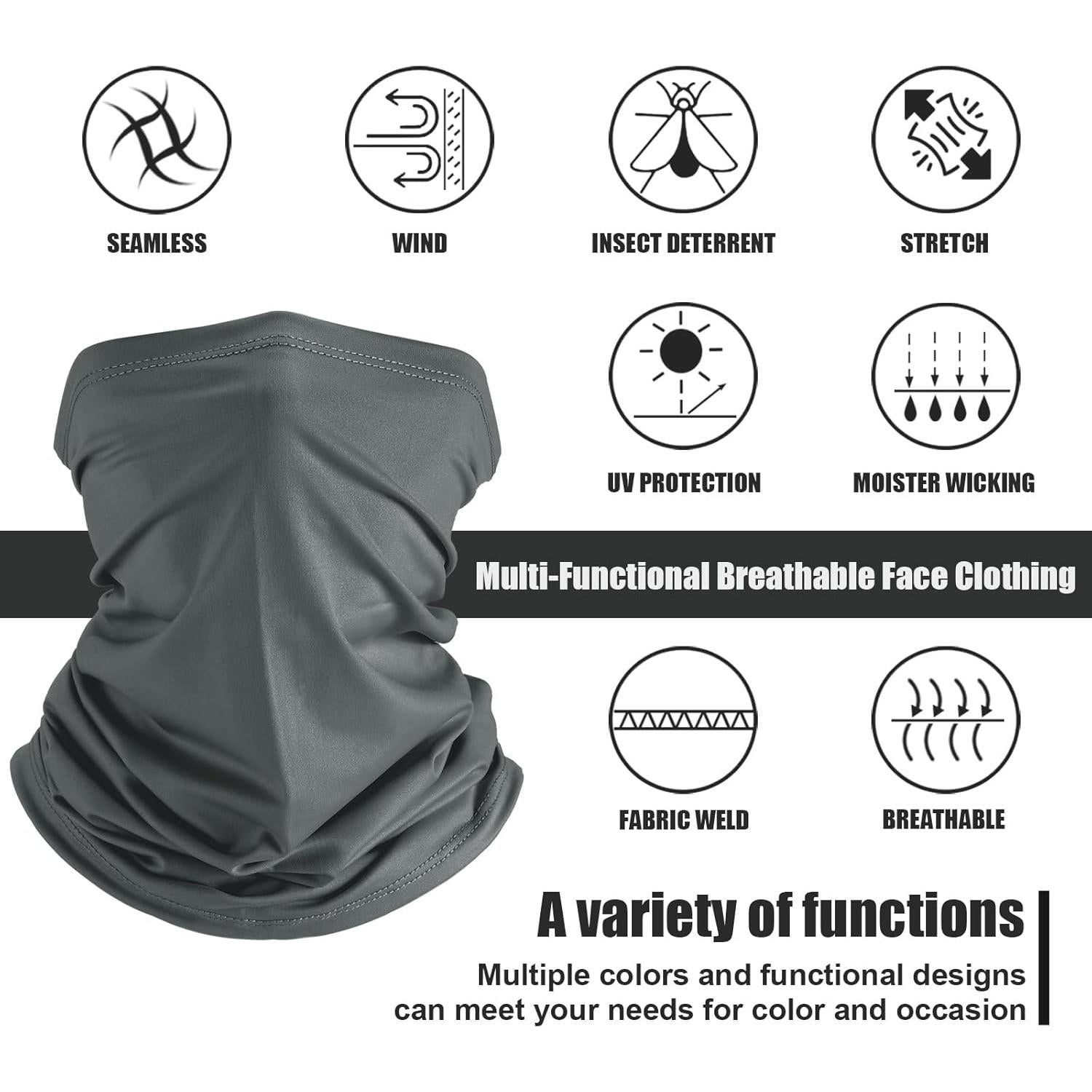 Gaiter de Cuello Geyoga 6 Piezas Protección UV Transpirable