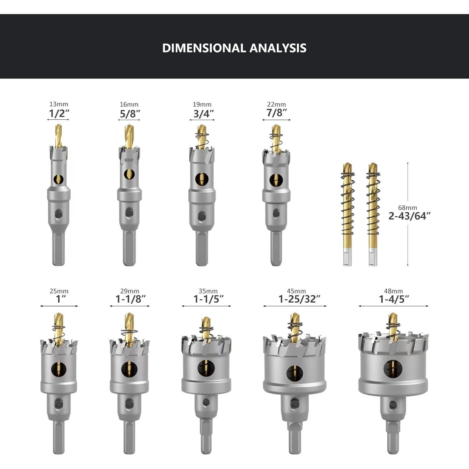 Kit de Sierras de Corona 11 Piezas CSOOM Carburo Titanio