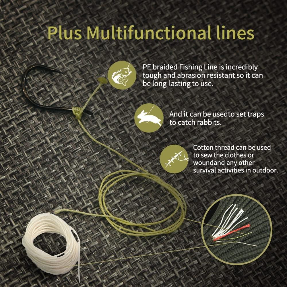 Cuerda de Paracaídas PSKOOK 30 m Supervivencia y Fuego