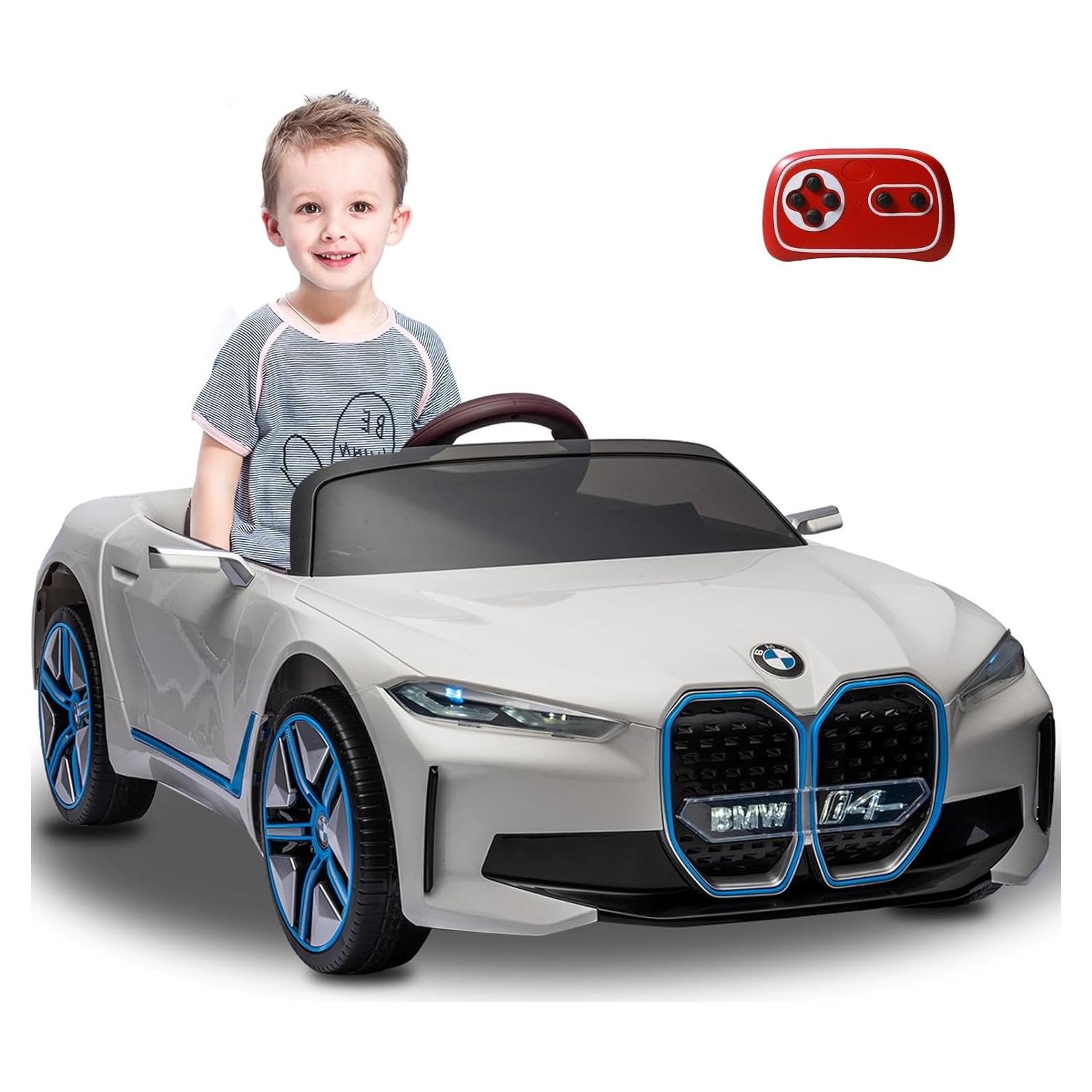 Coche Eléctrico BMW I4 12V para Niños Control Remoto Blanco