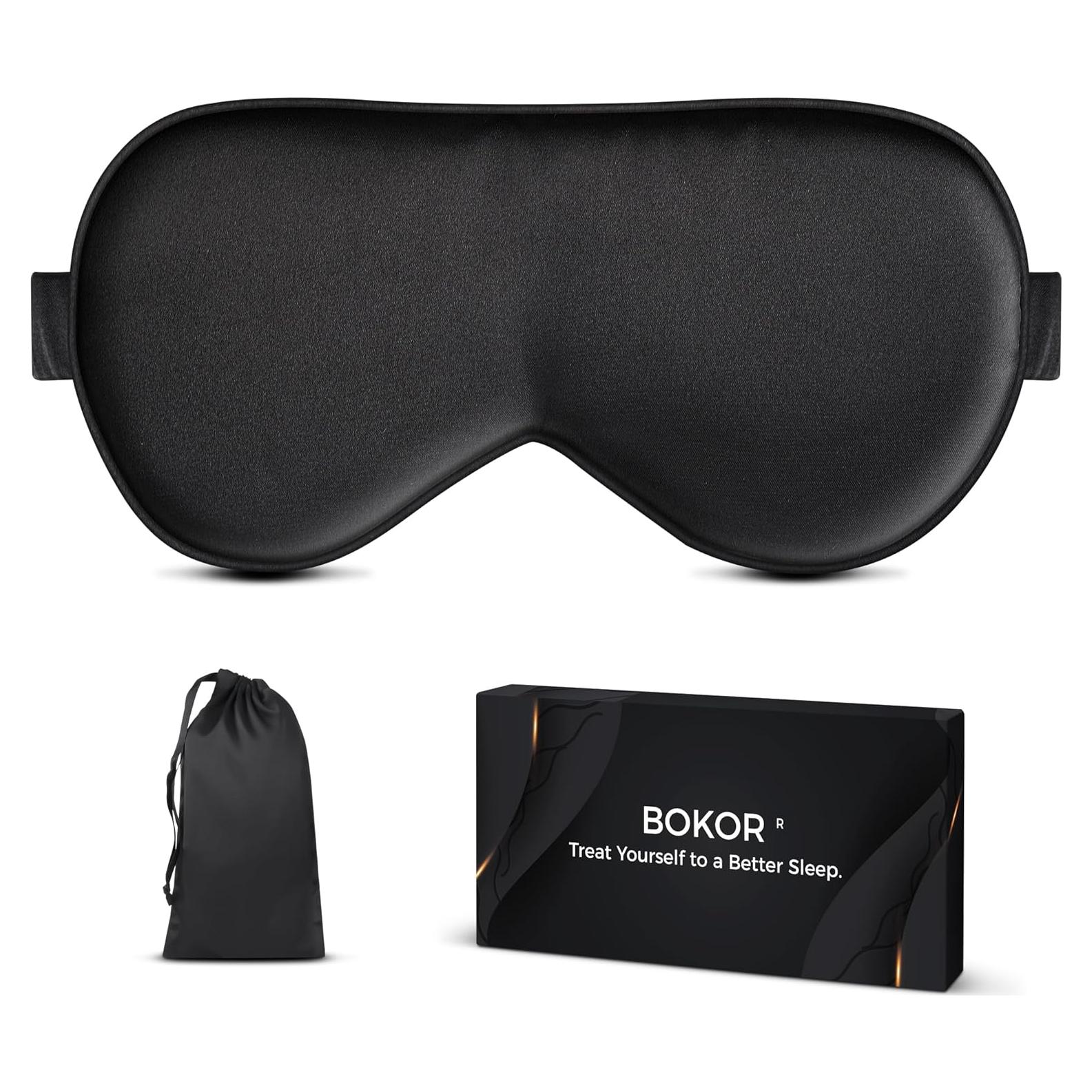 Máscara de Sueño de Seda BOKOR - Bloqueadora de Luz Negra