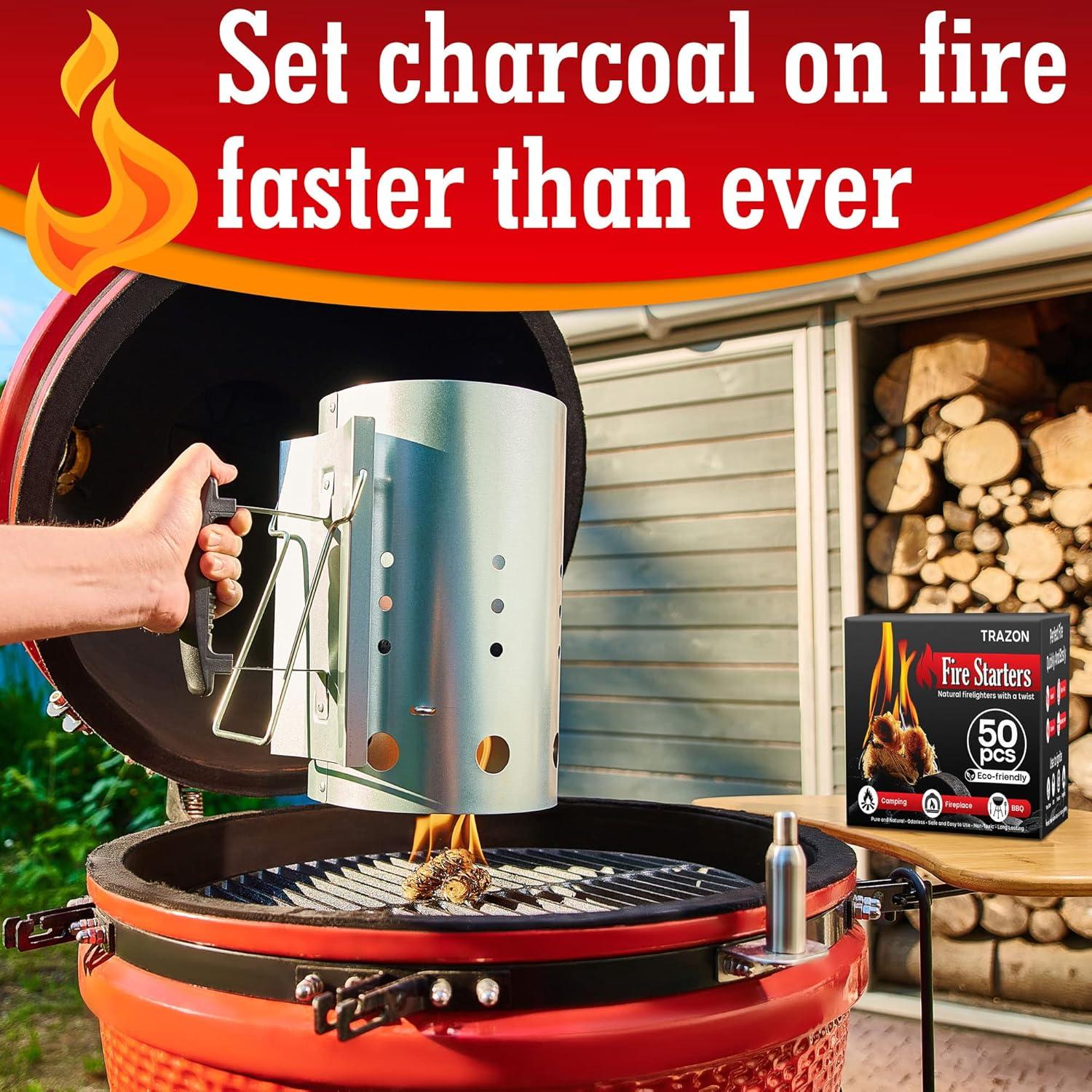 Encendedores de Madera TRAZON para BBQ y Chimenea 50 Piezas