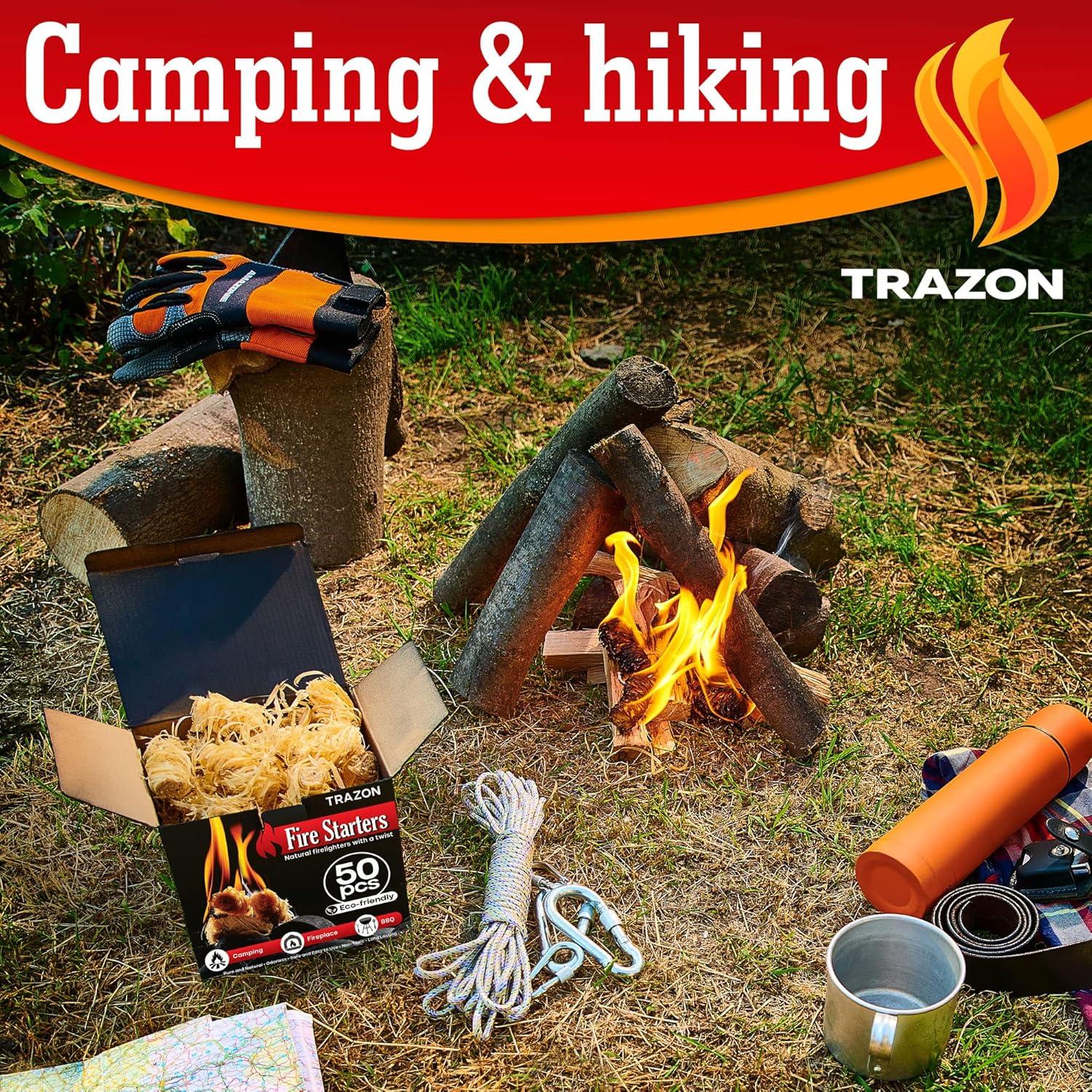 Encendedores de Madera TRAZON para BBQ y Chimenea 50 Piezas