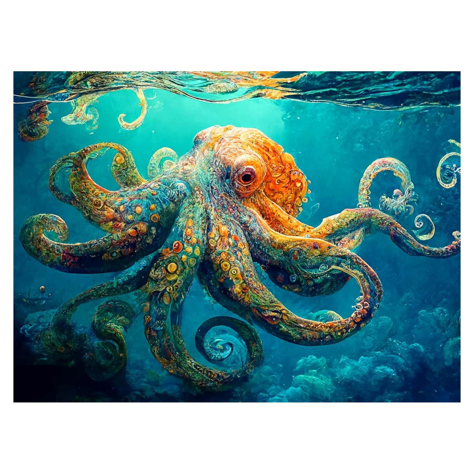 Rompecabezas 1000 Piezas Cross & Glory Pulpo Azul Profundo