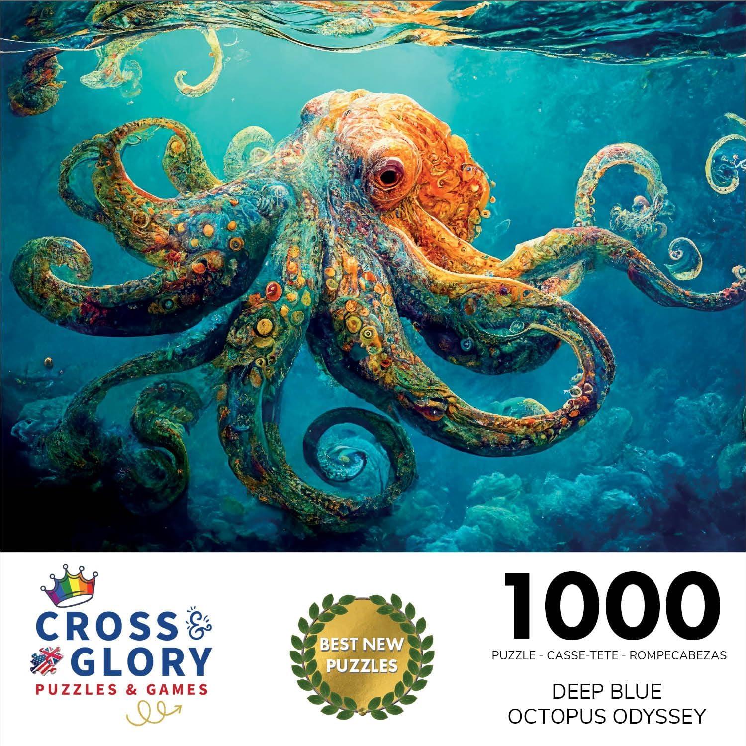 Rompecabezas 1000 Piezas Cross & Glory Pulpo Azul Profundo