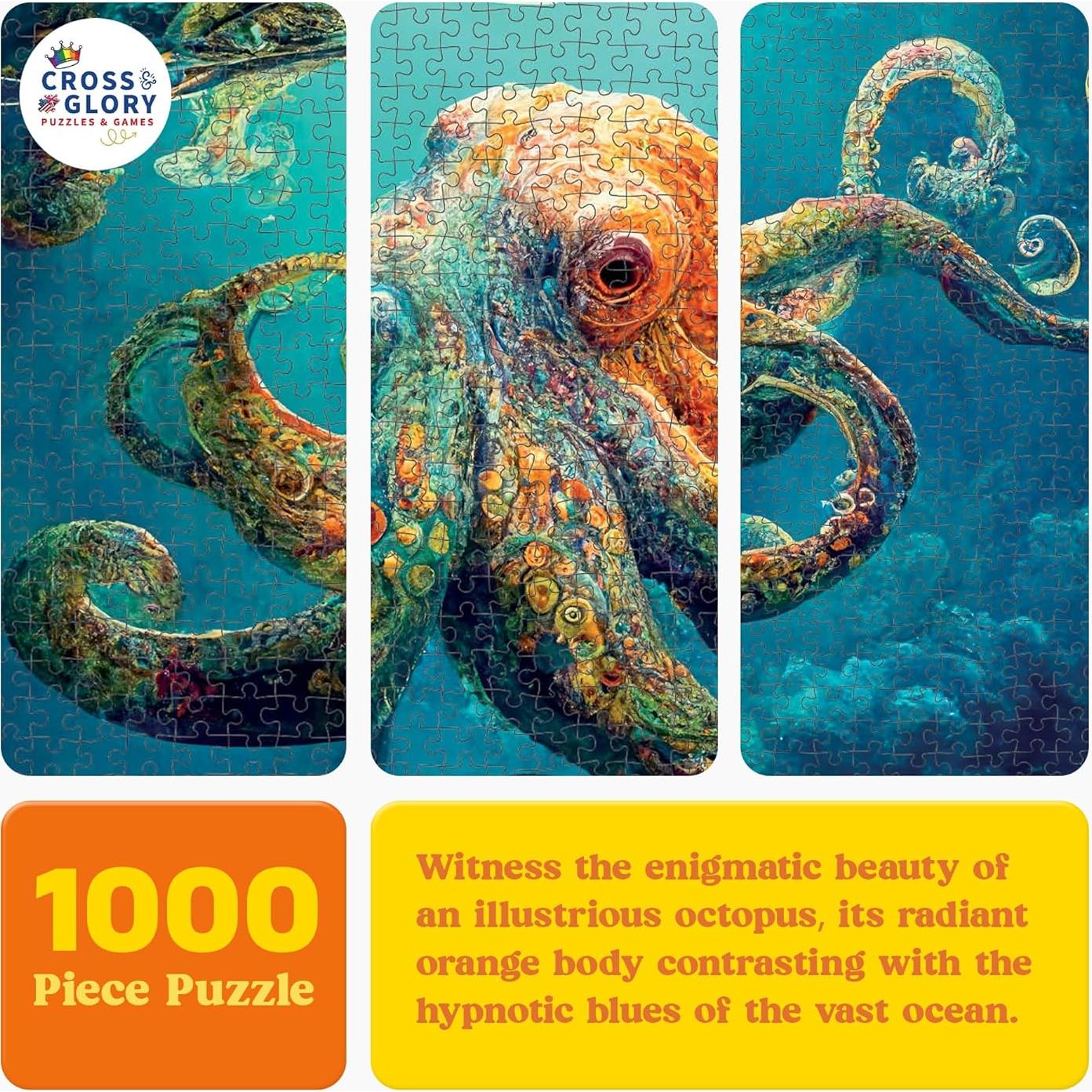 Rompecabezas 1000 Piezas Cross & Glory Pulpo Azul Profundo
